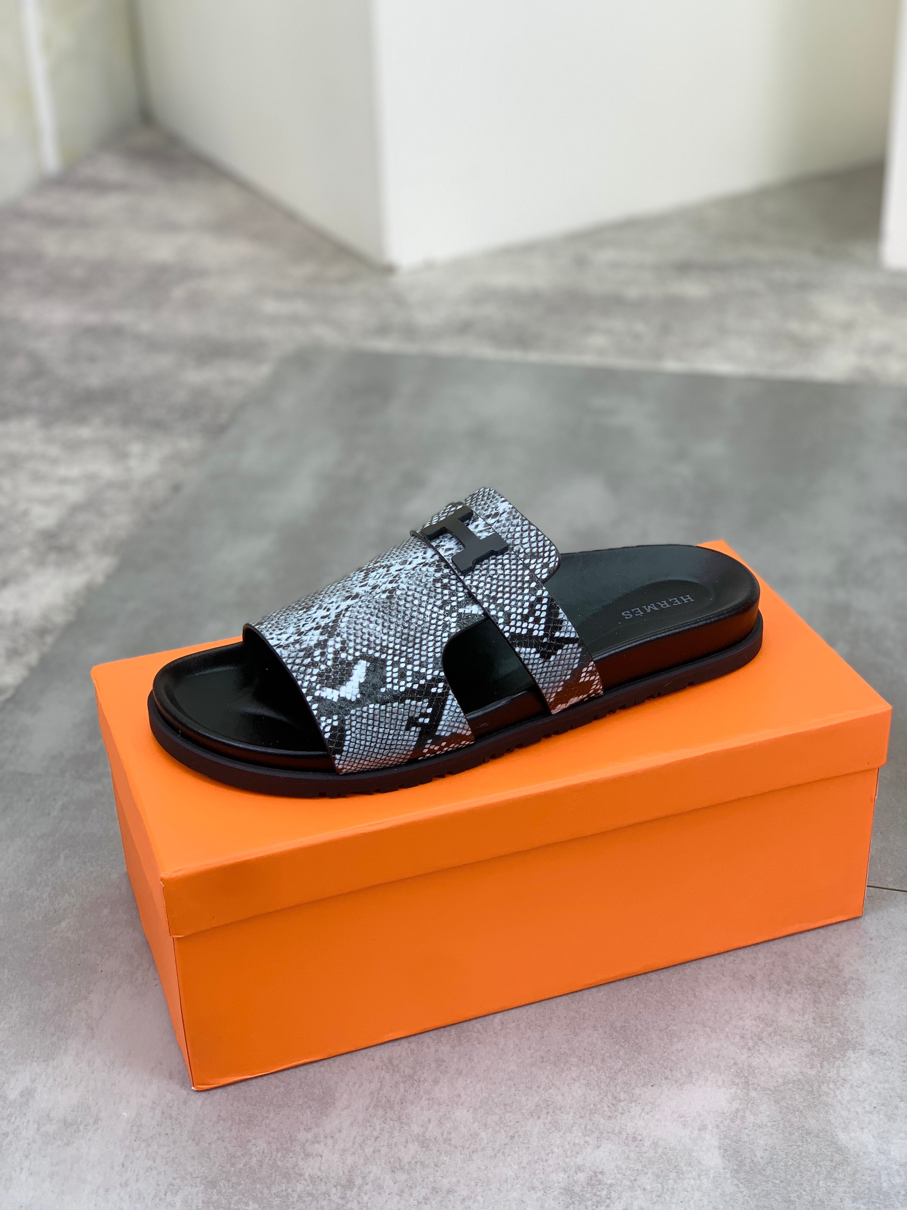 HM Men's Slide Black Cowhide 616260