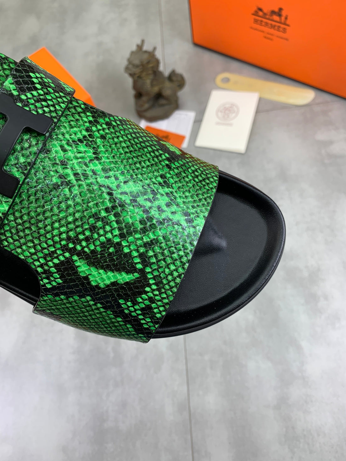 HM Men's Slide Green Cowhide 616258