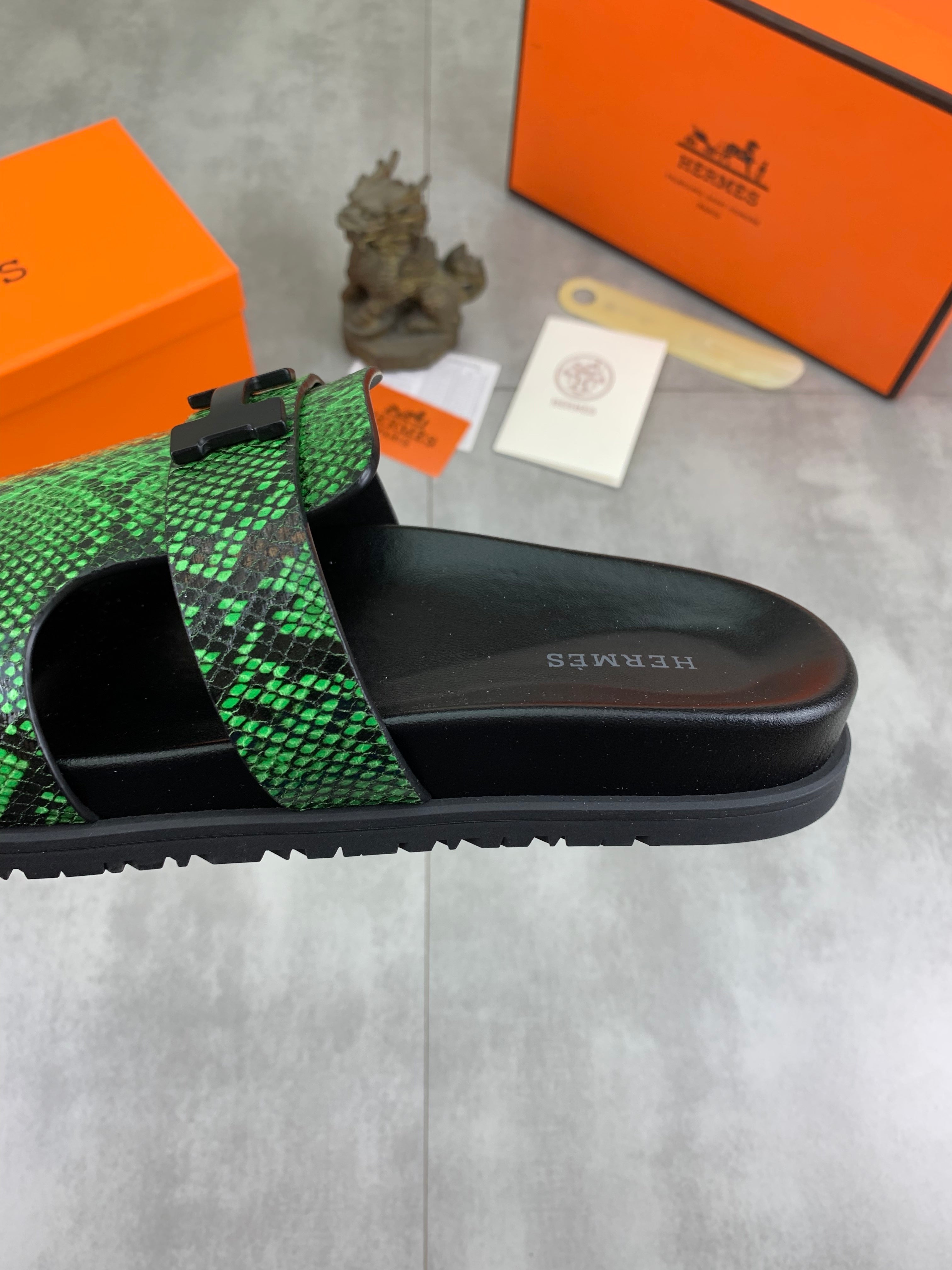 HM Men's Slide Green Cowhide 616258