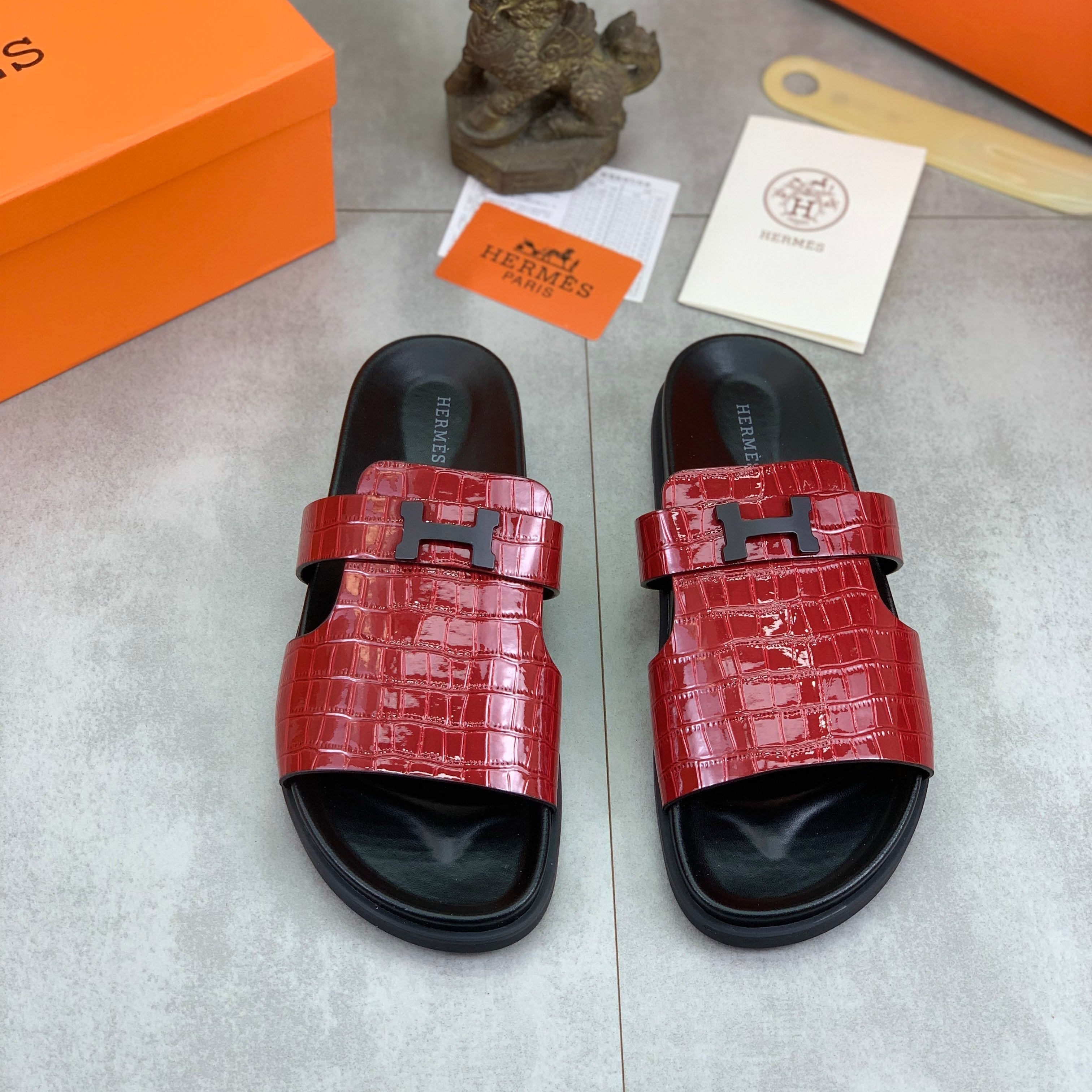 HM Men's Slide Red Cowhide 616270