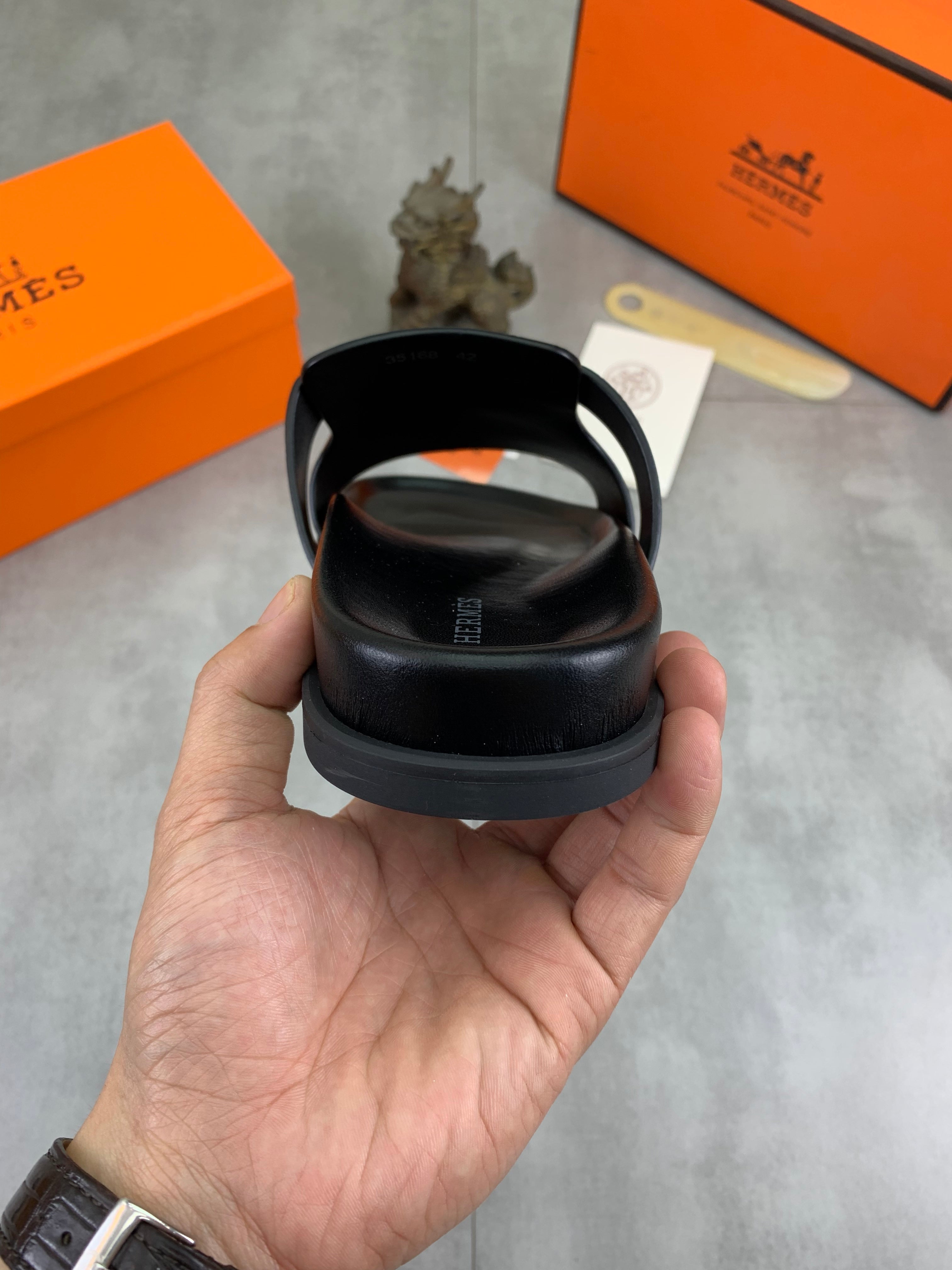 HM Men's Slide Red Cowhide 616270