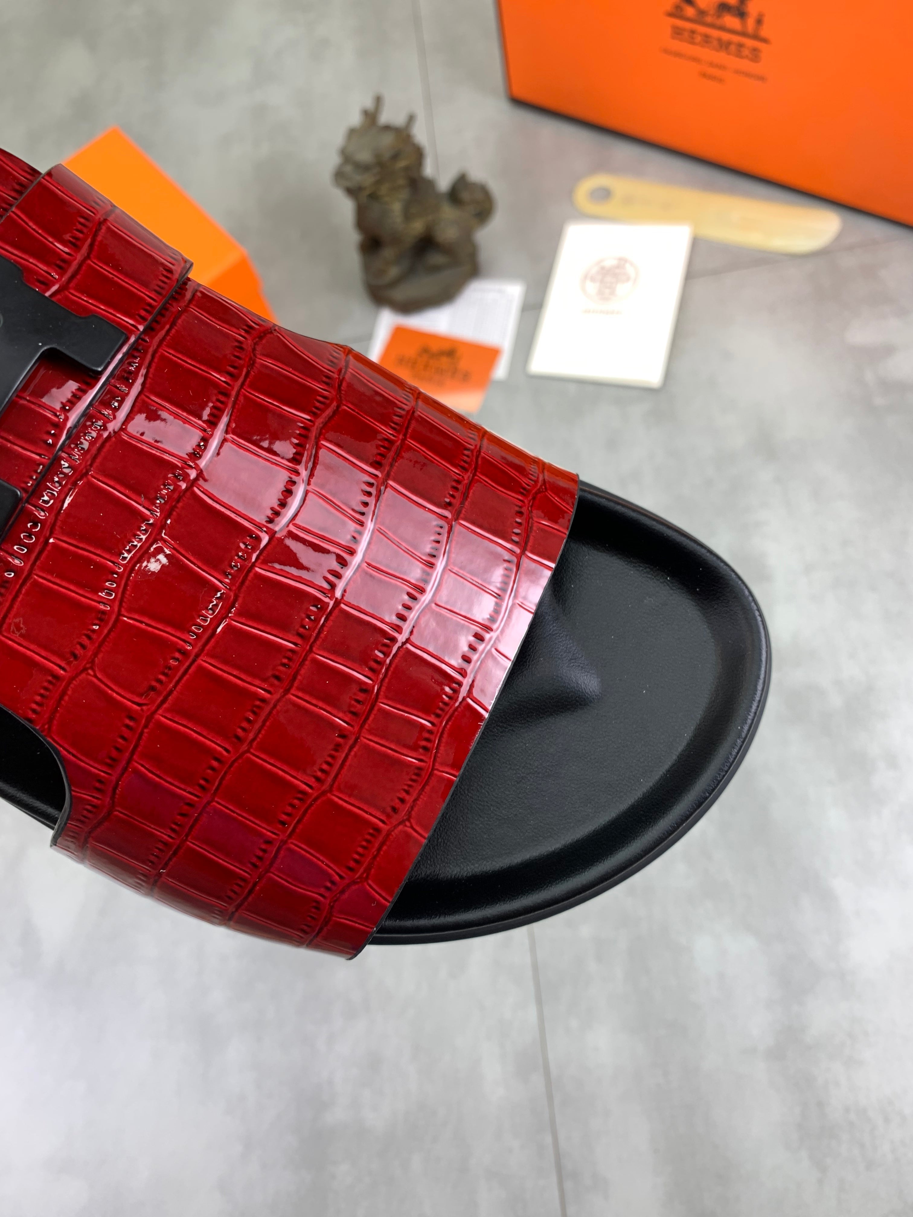 HM Men's Slide Red Cowhide 616270