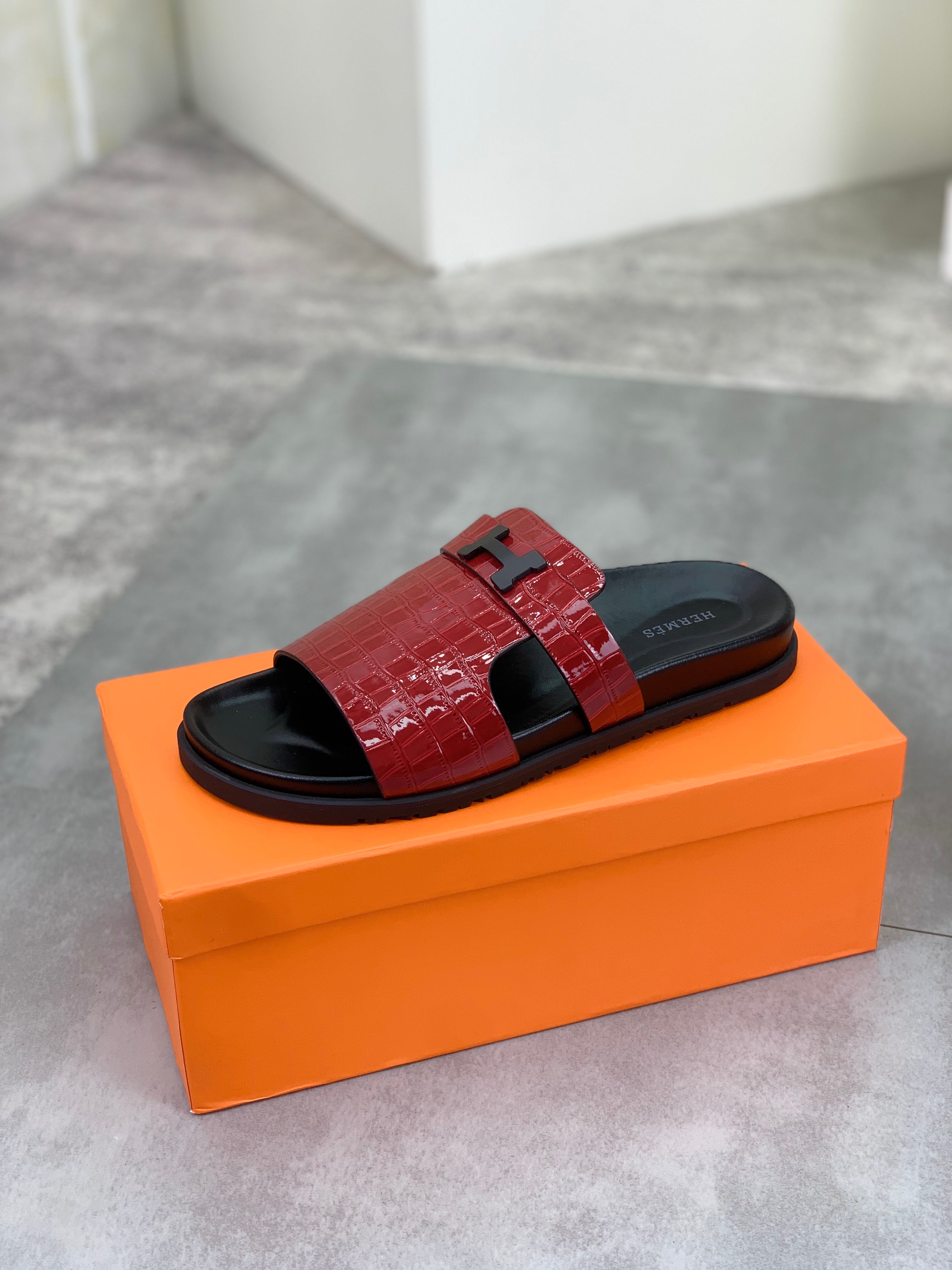 HM Men's Slide Red Cowhide 616270