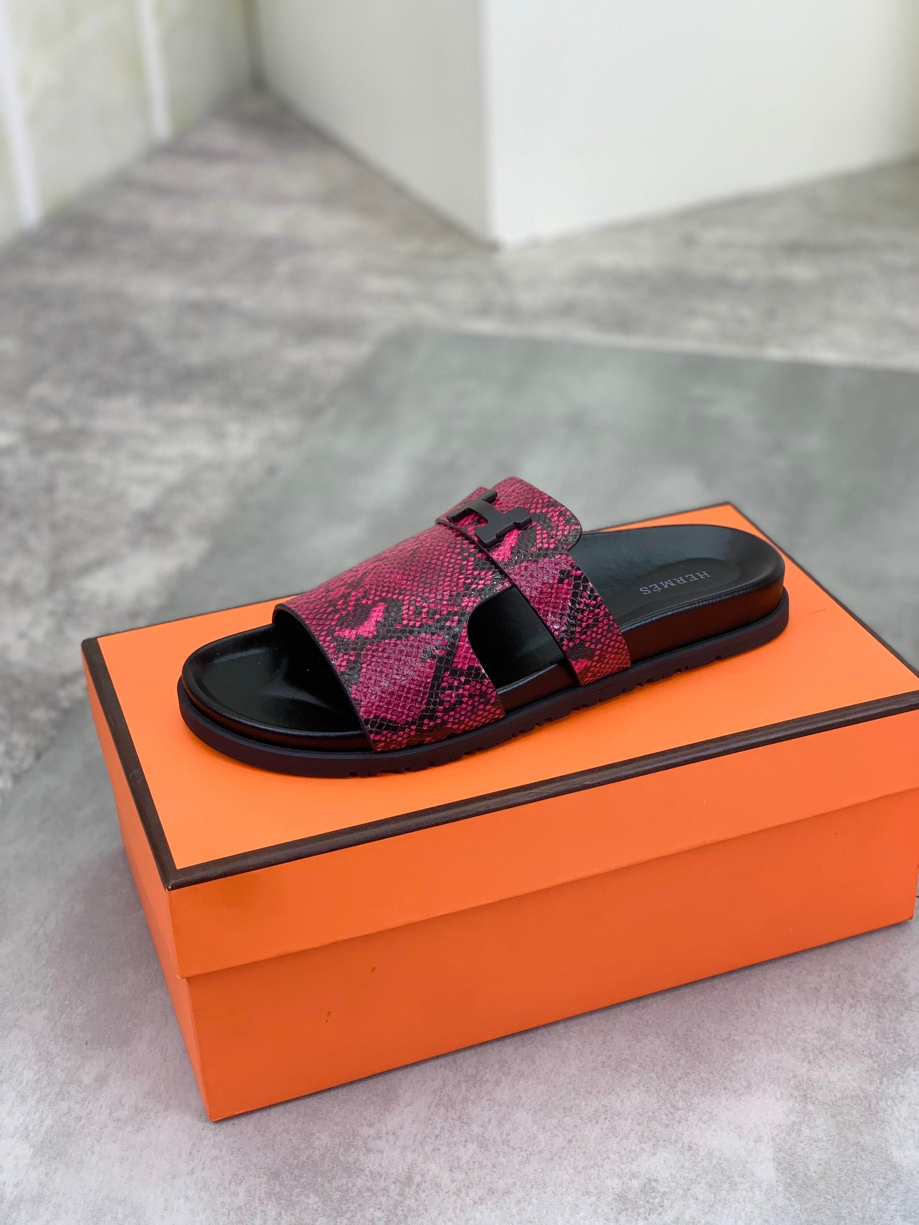 HM Men's Slide Pink Cowhide 616256