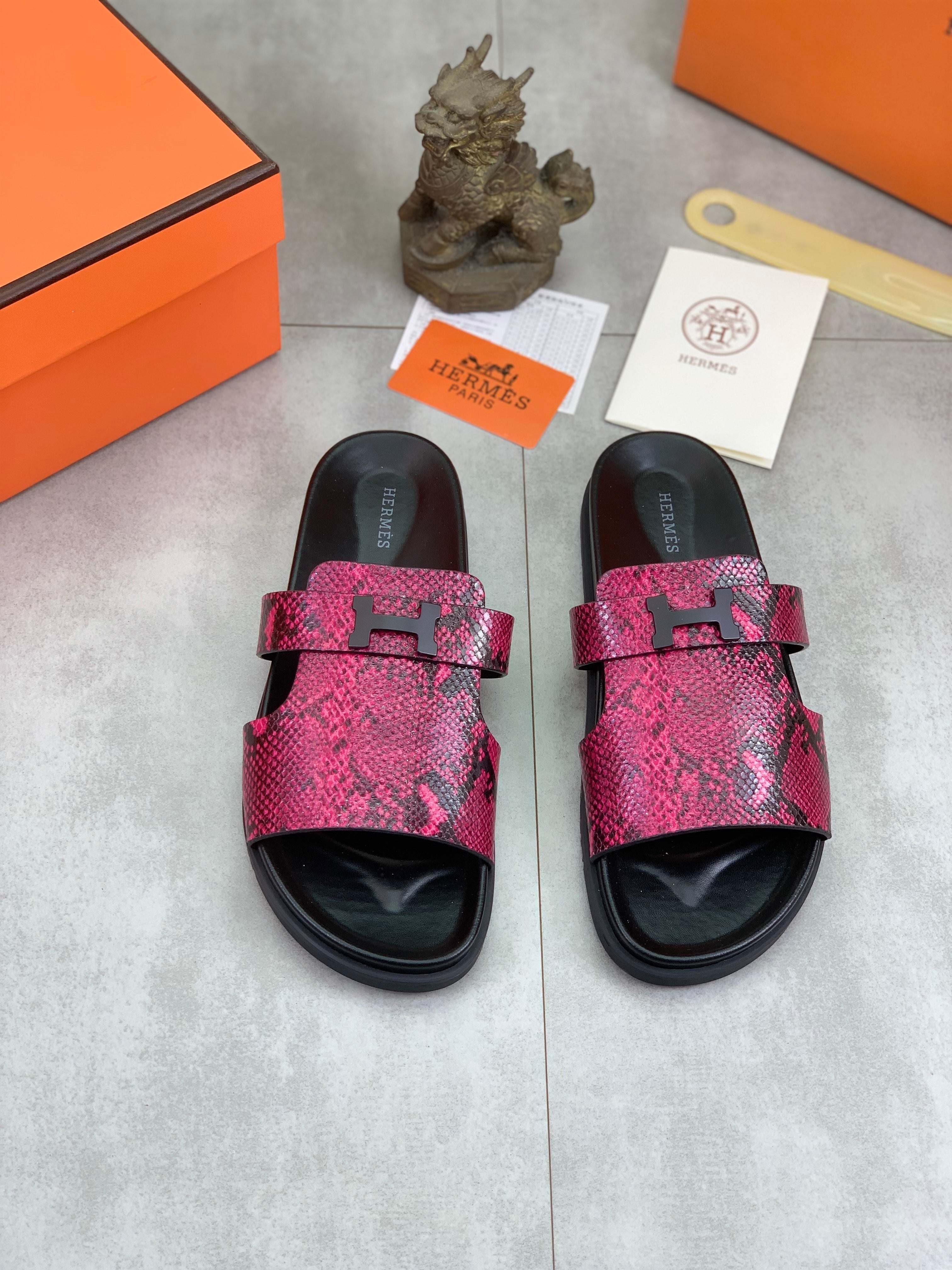 HM Men's Slide Pink Cowhide 616256