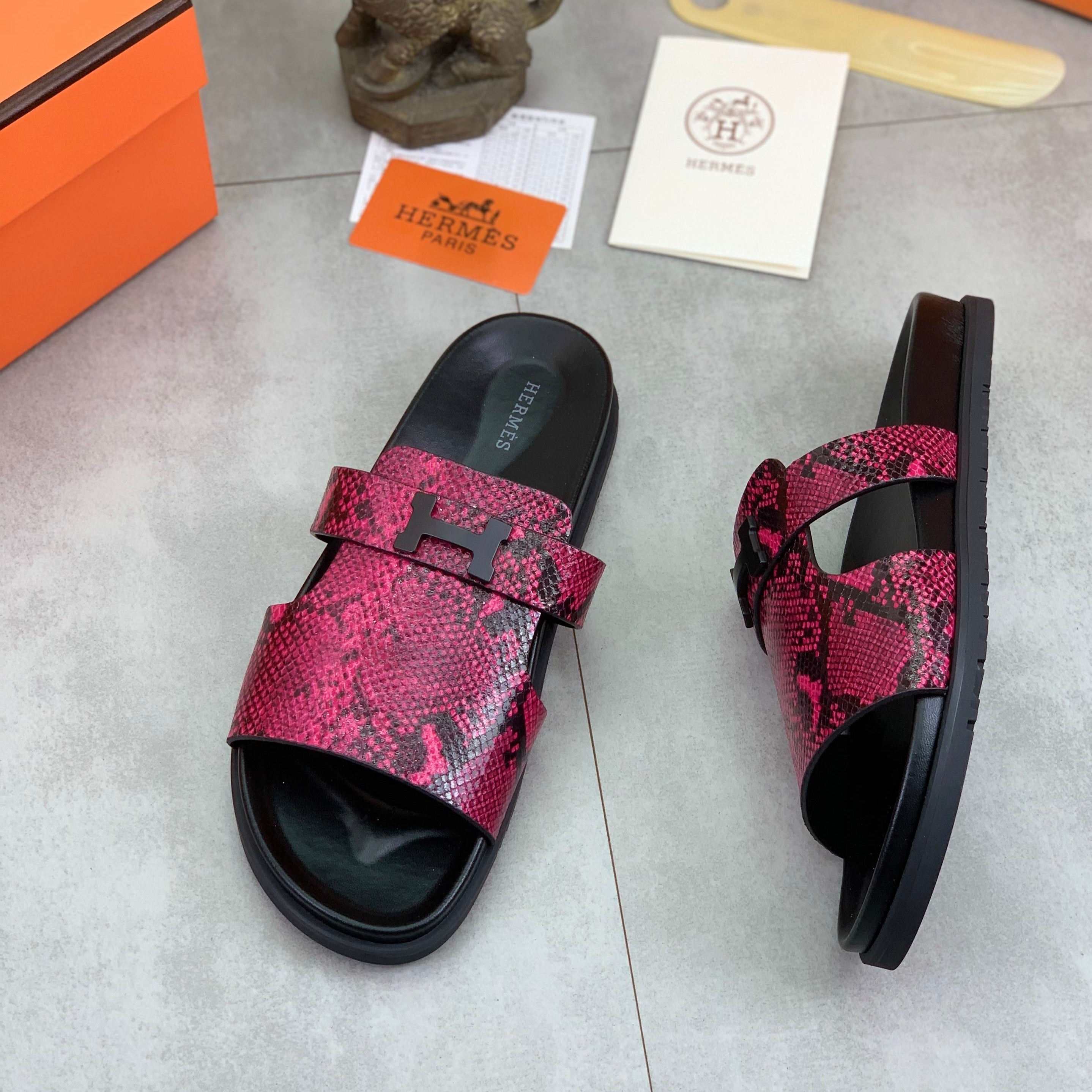 HM Men's Slide Pink Cowhide 616256