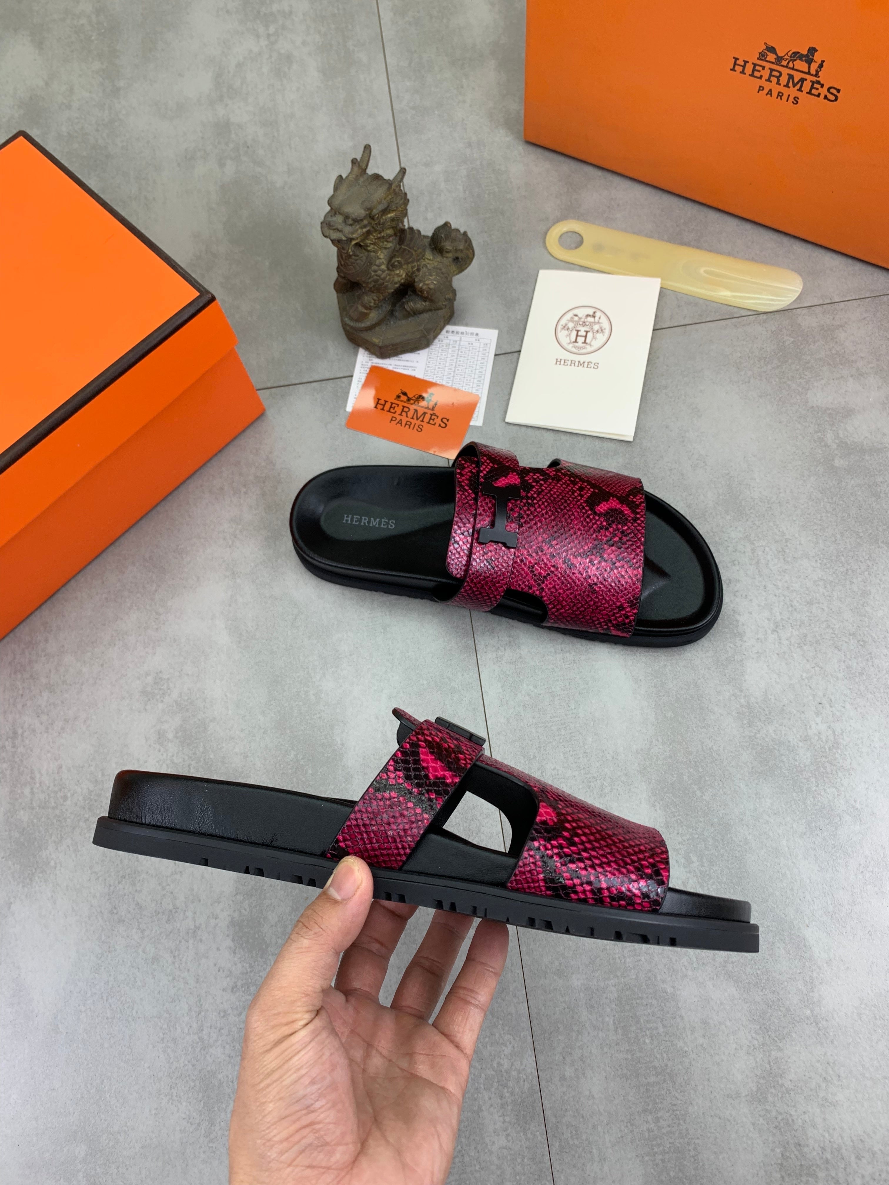 HM Men's Slide Pink Cowhide 616256