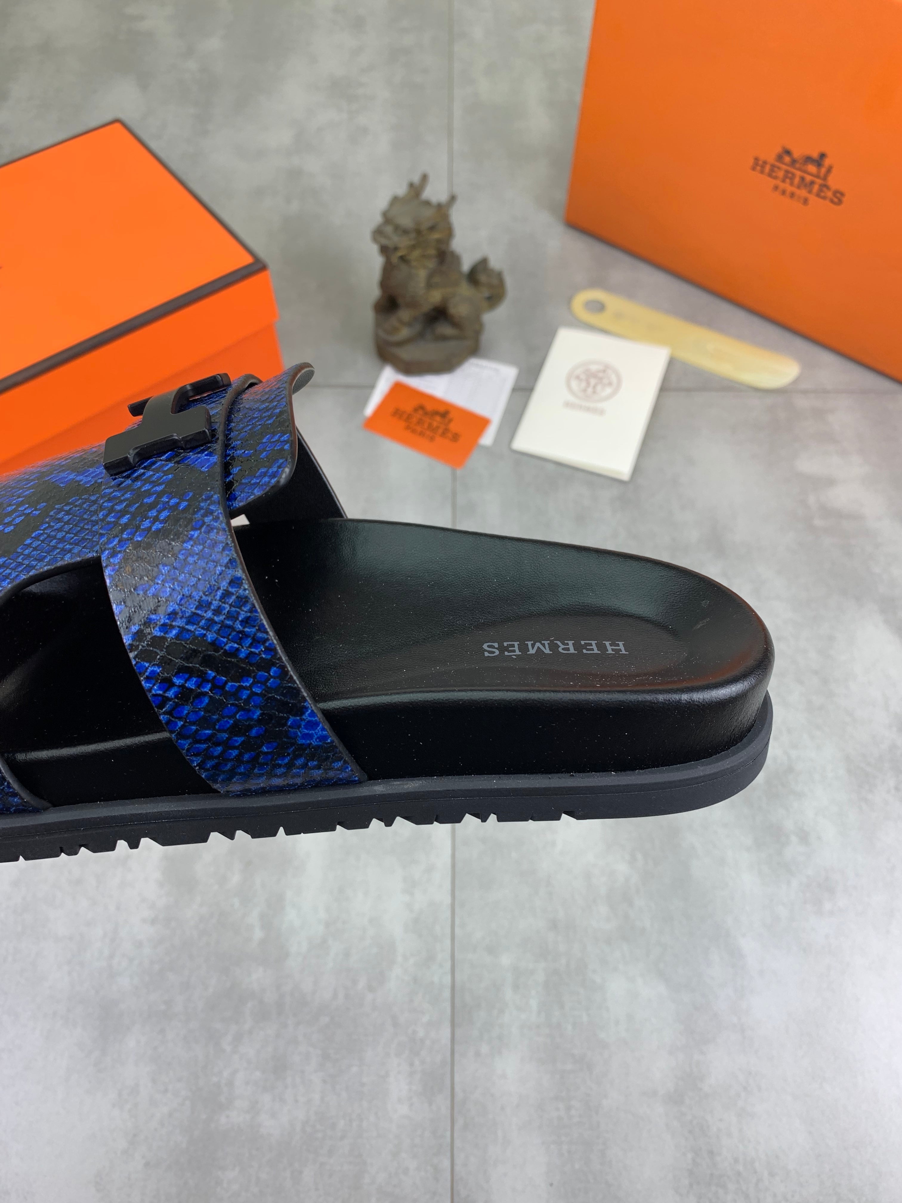 HM Men's Slide Blue Cowhide 616254