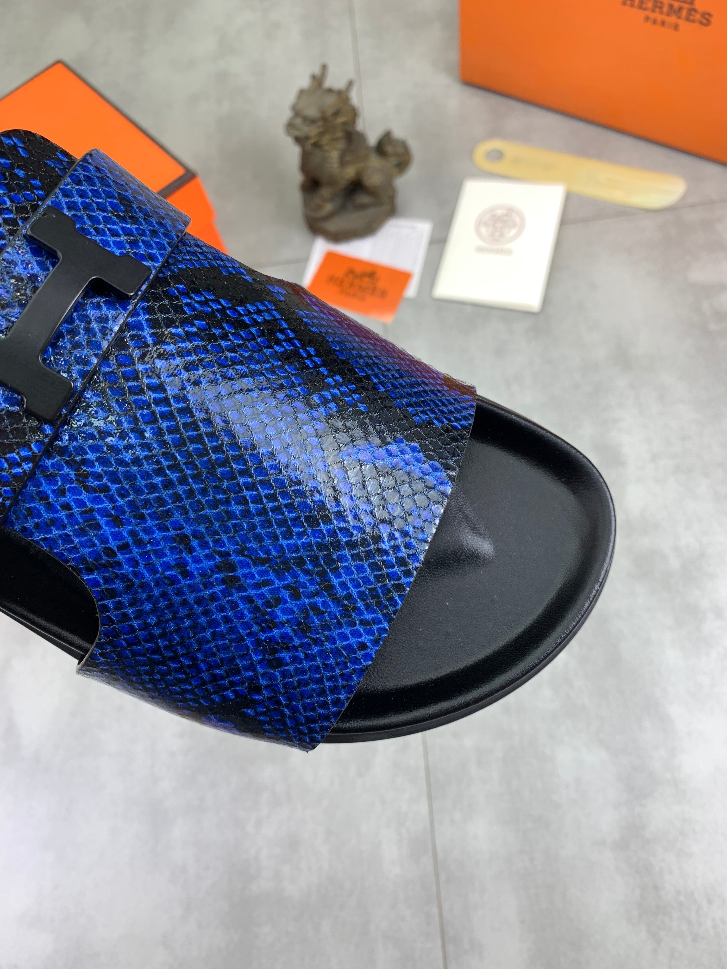 HM Men's Slide Blue Cowhide 616254