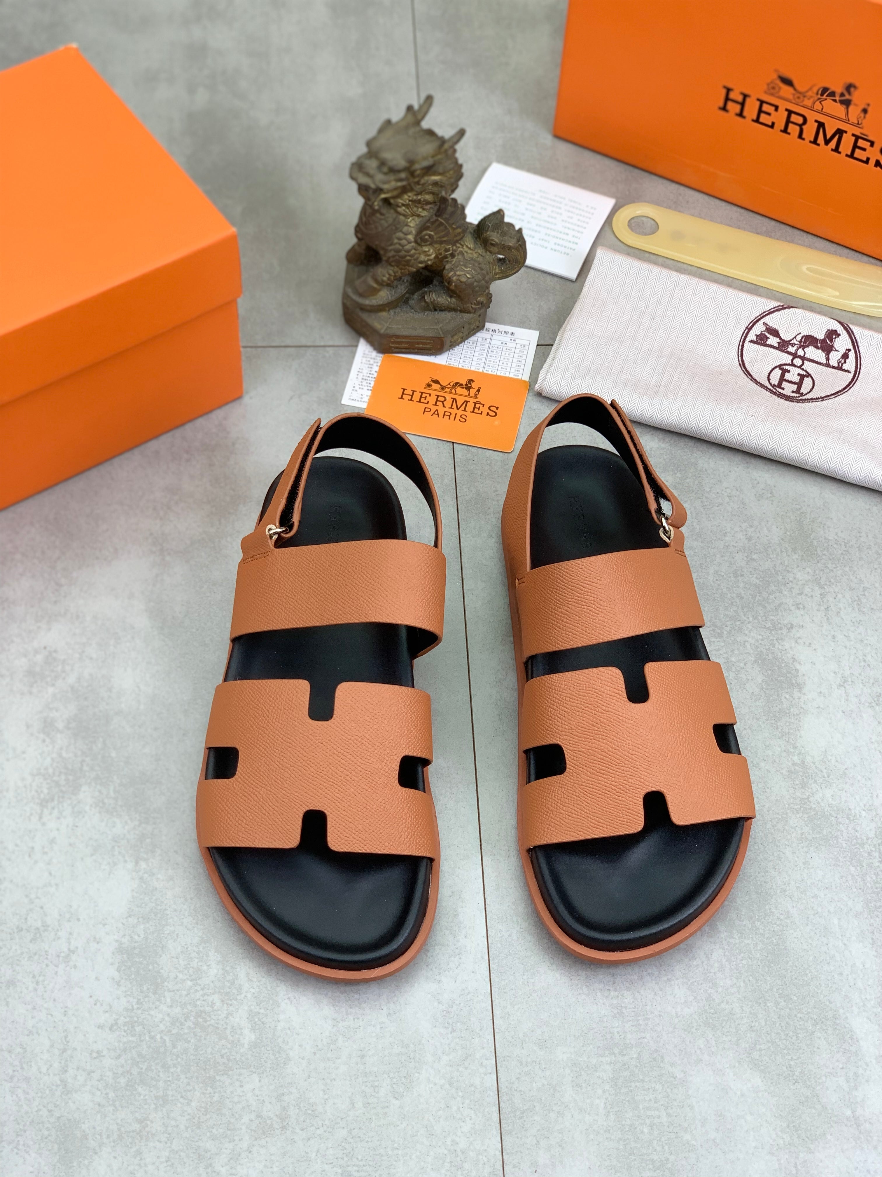 HM Men's Genius Sandals Brown Calfskin 645505