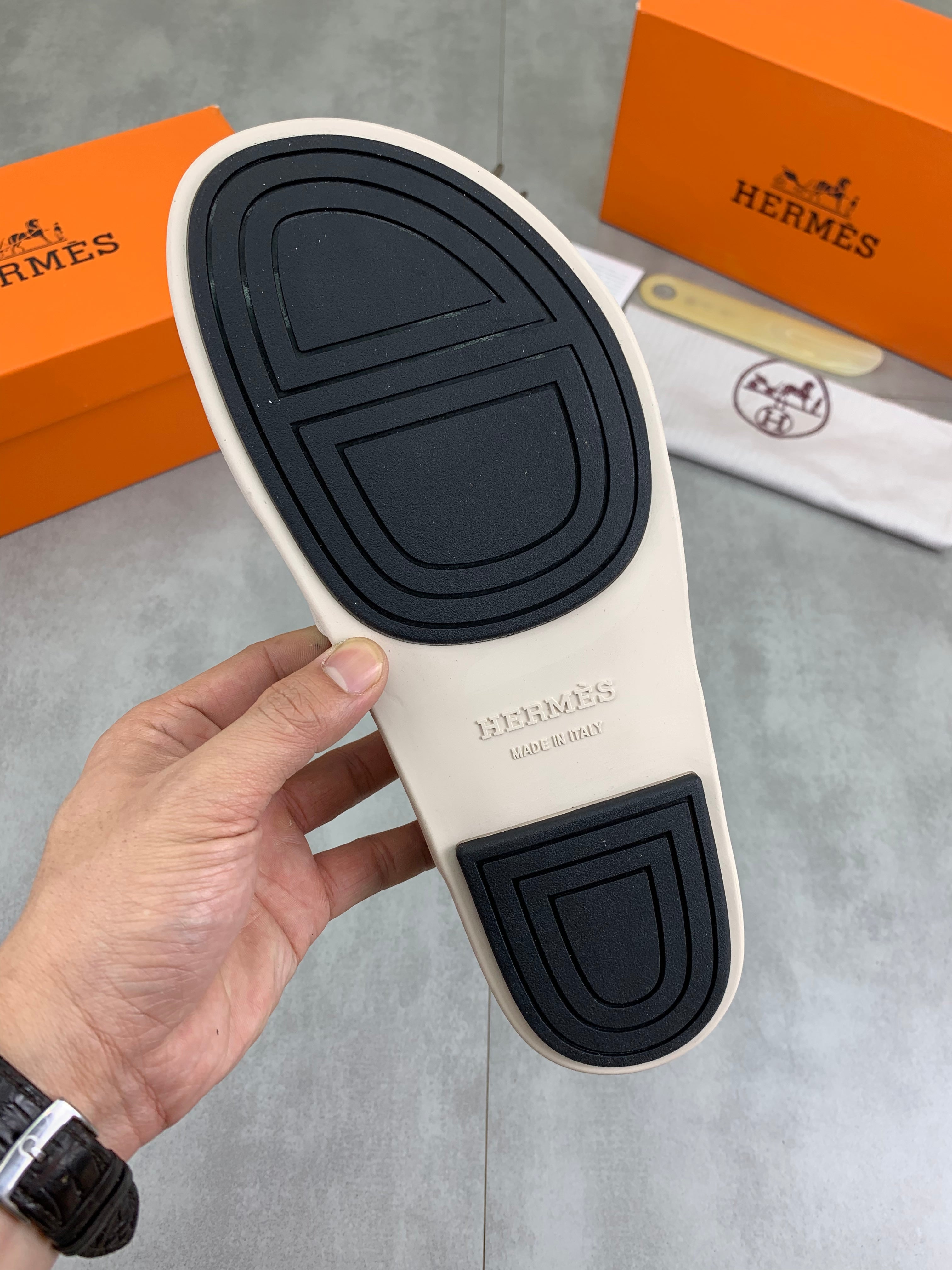 HM Men's Chypre Sandals White Calfskin 645506