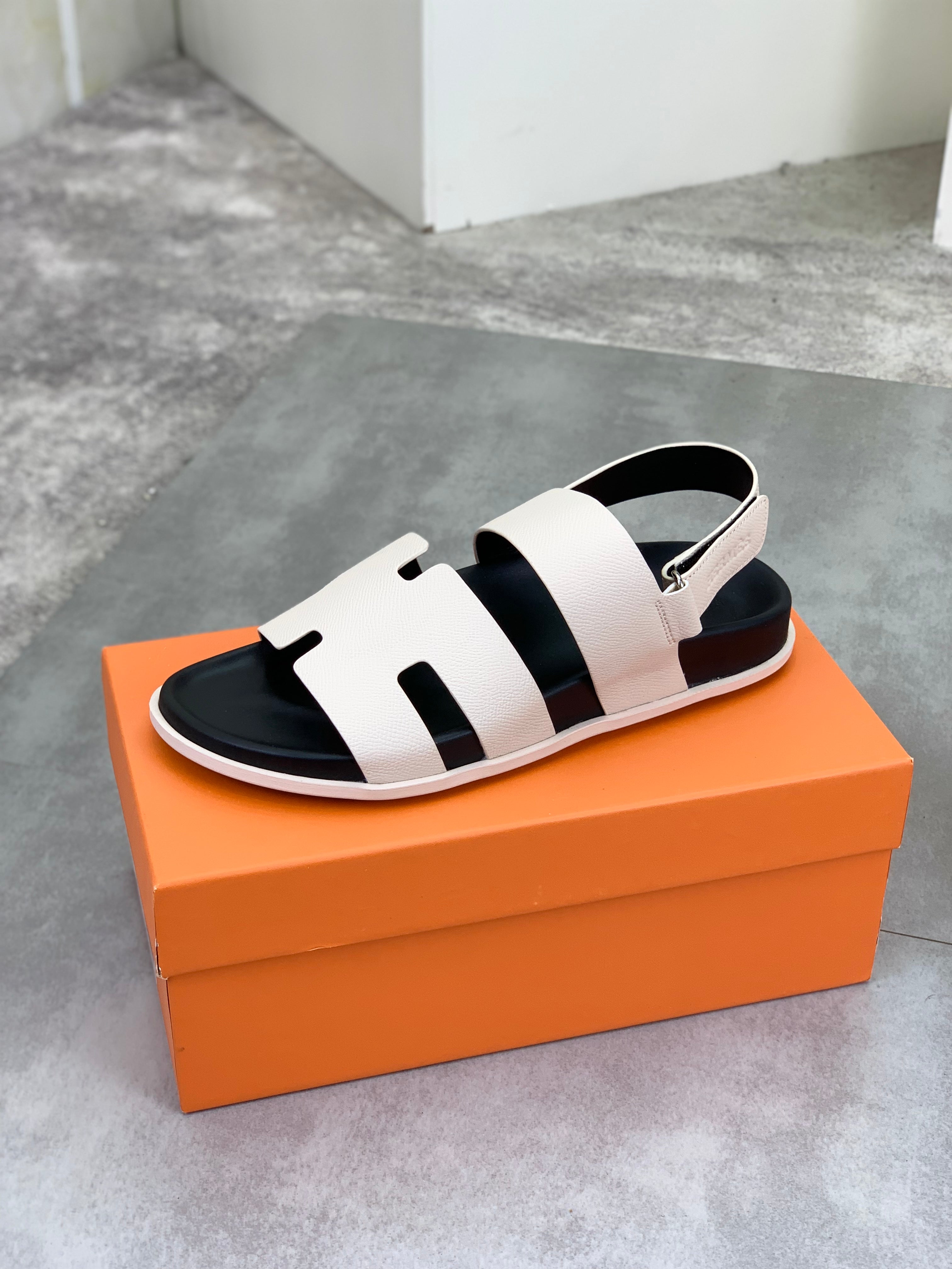 HM Men's Chypre Sandals White Calfskin 645506