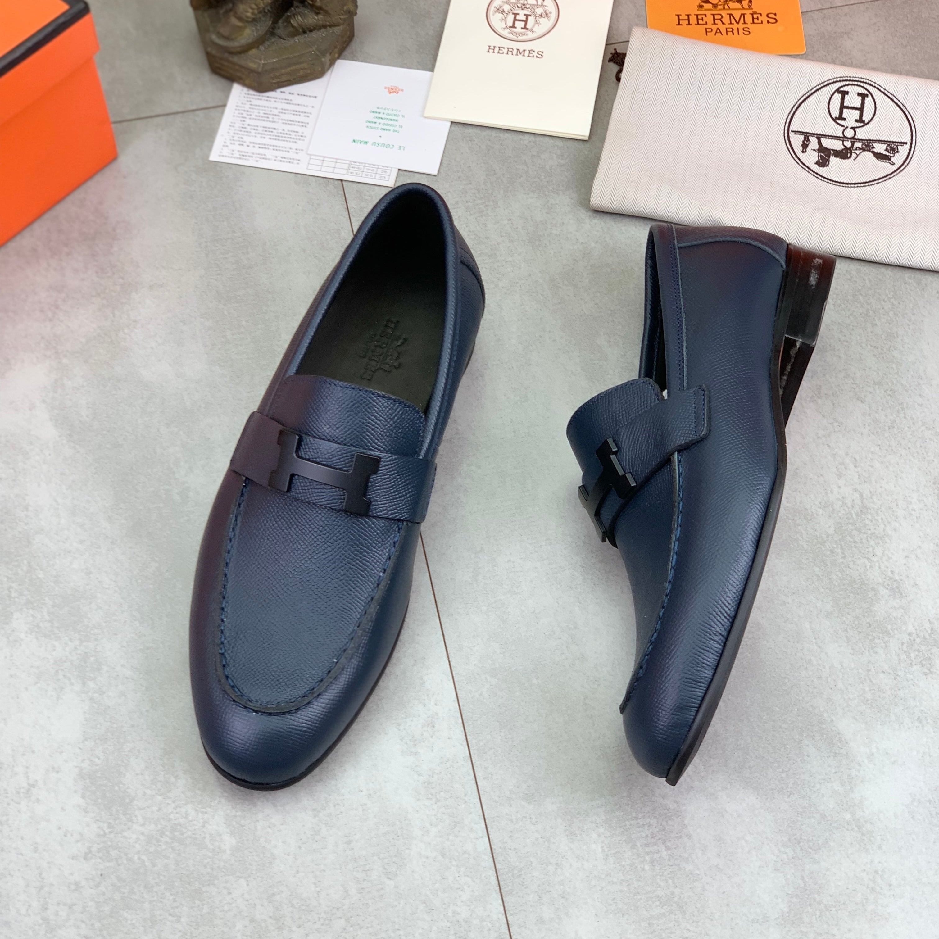 HM Men's Paris Loafer Navy Blue Cowhide 711035