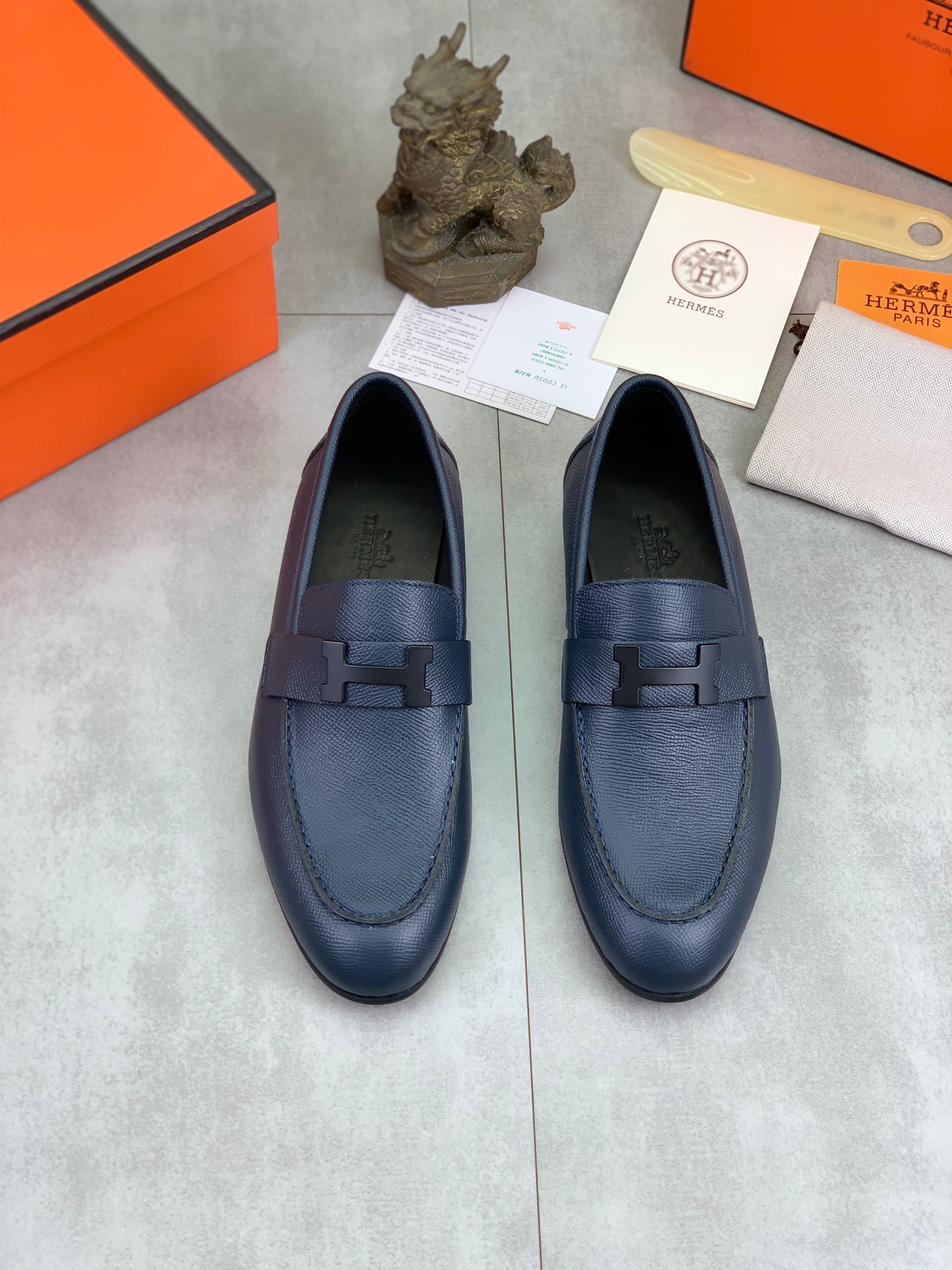 HM Men's Paris Loafer Navy Blue Cowhide 711035