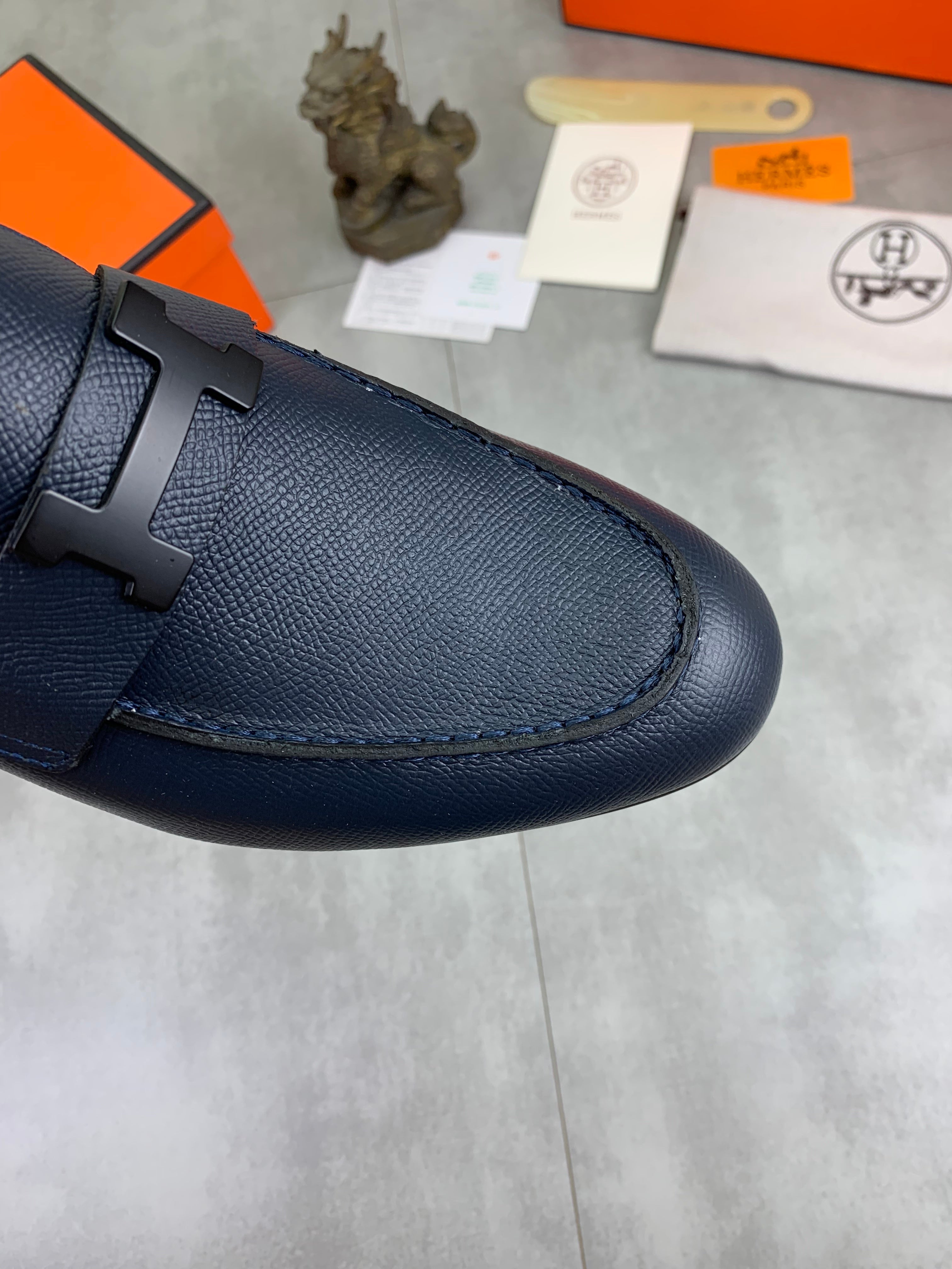 HM Men's Paris Loafer Navy Blue Cowhide 711035