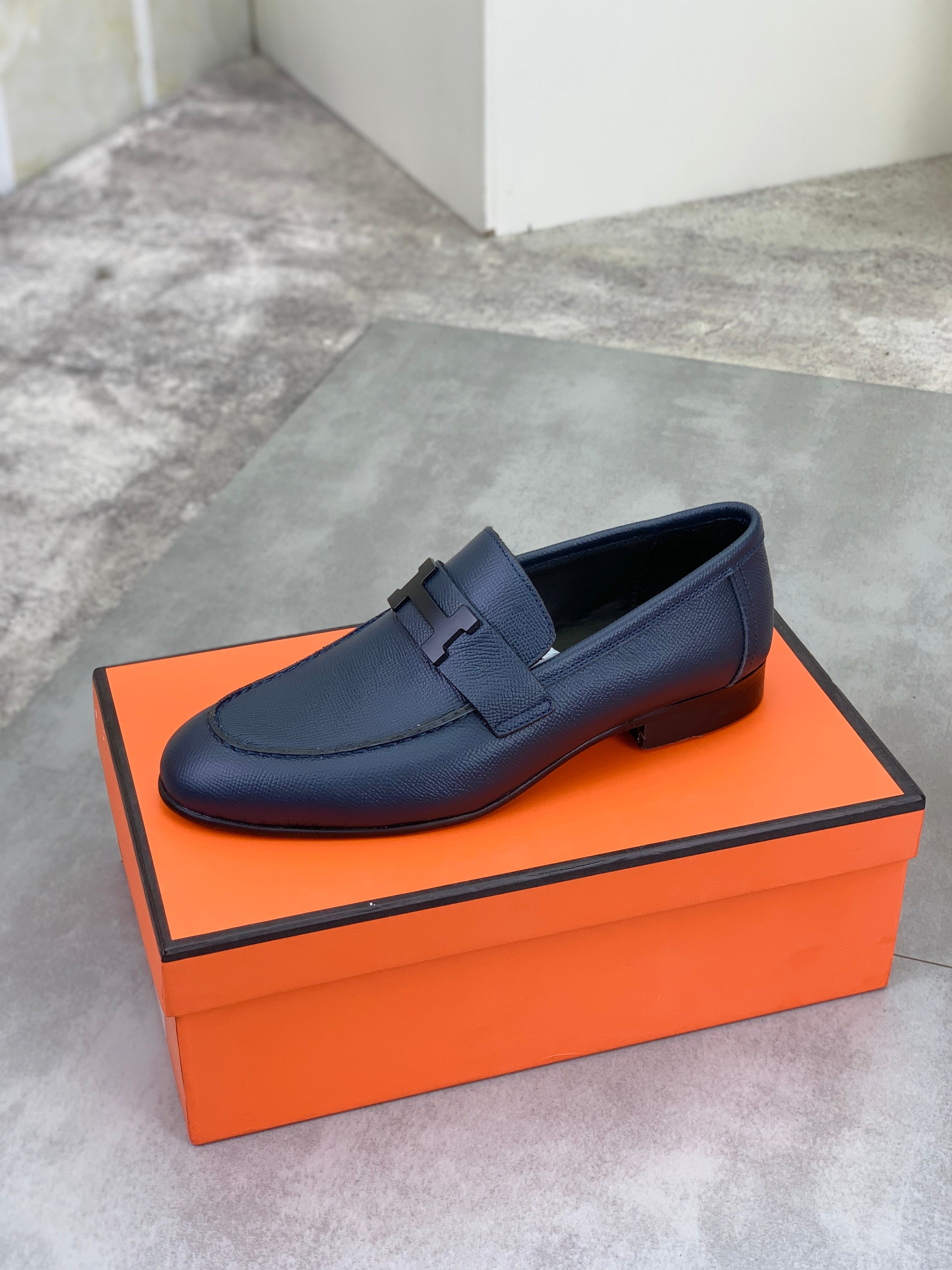 HM Men's Paris Loafer Navy Blue Cowhide 711035