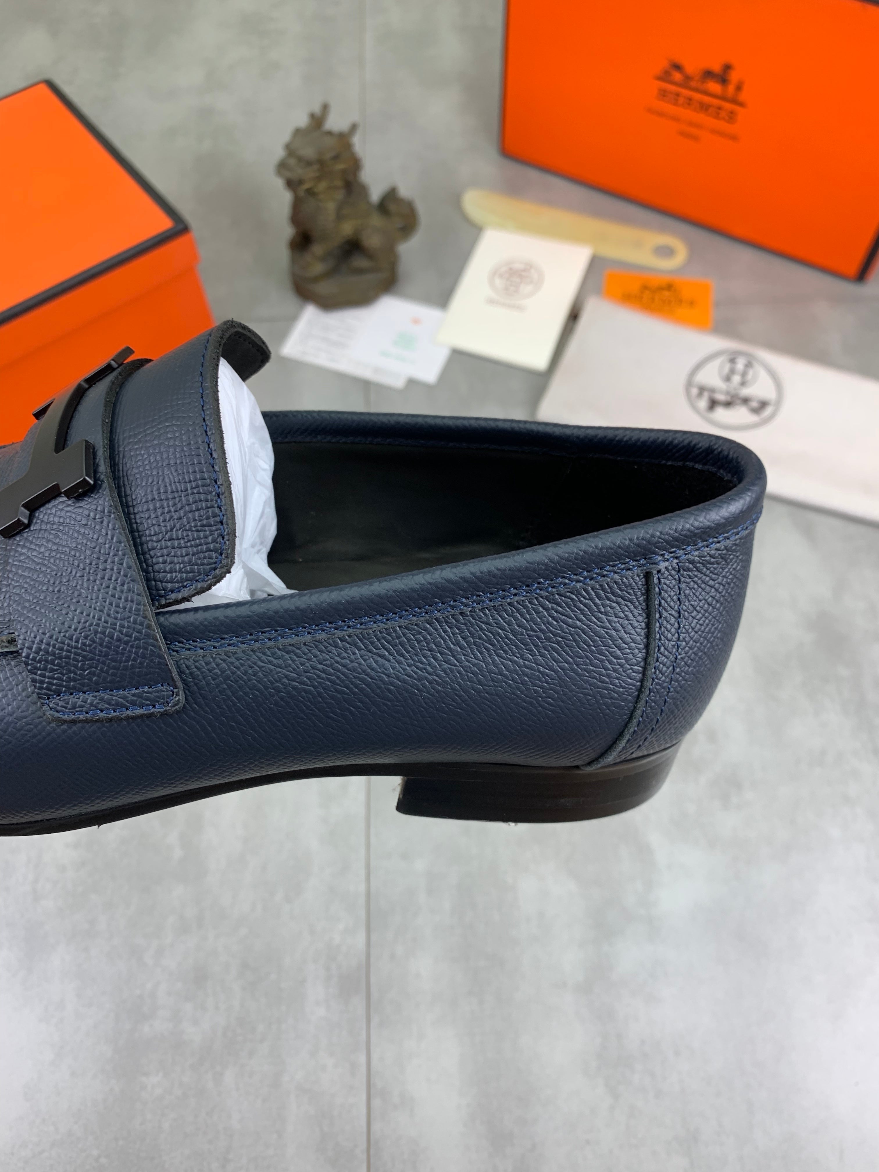 HM Men's Paris Loafer Navy Blue Cowhide 711035