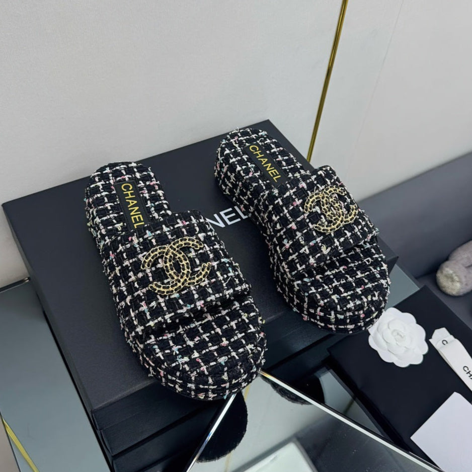 CC 25 Flatform Slide Black Fabric 238492