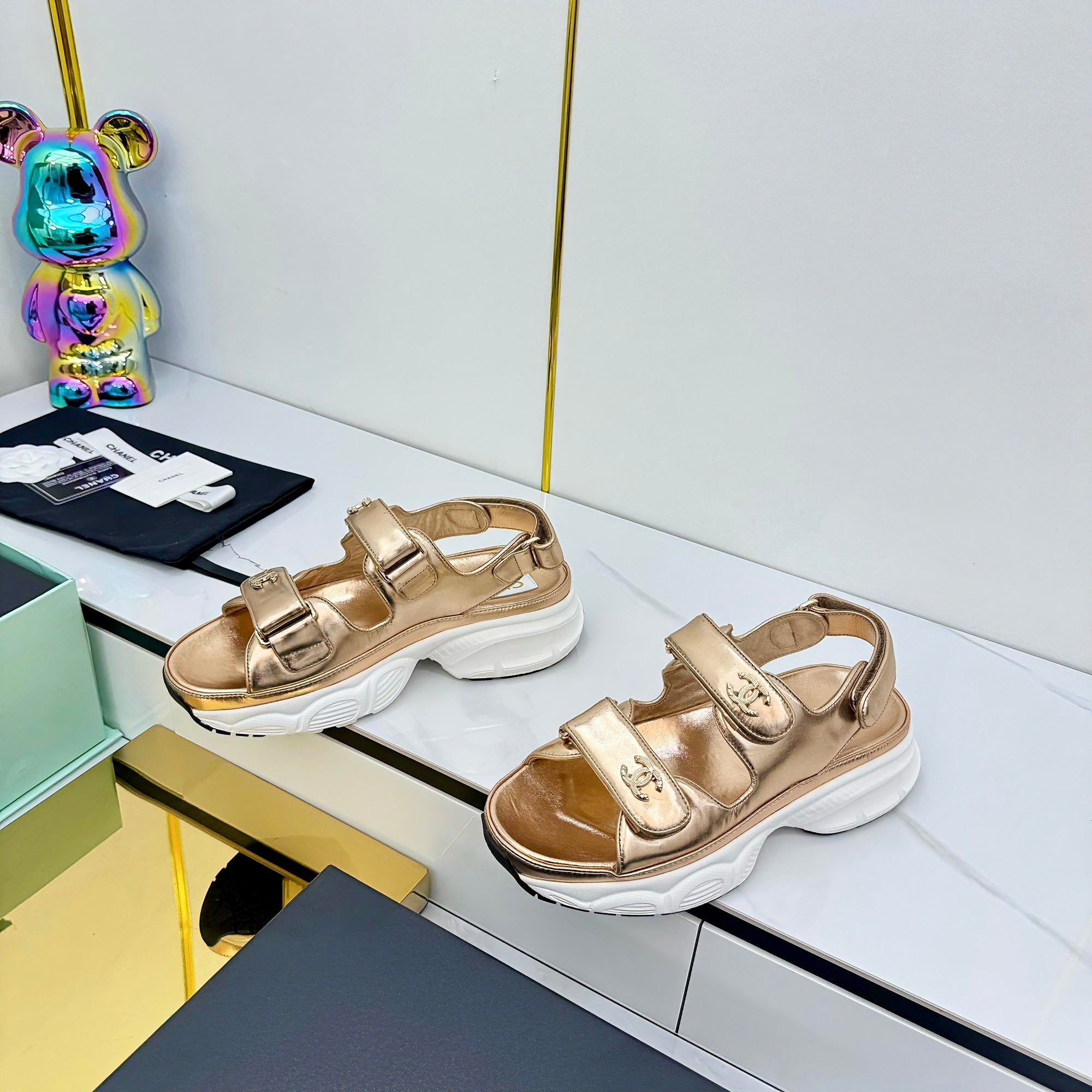 CC 25 Dad Sandals Gold Suede 331166