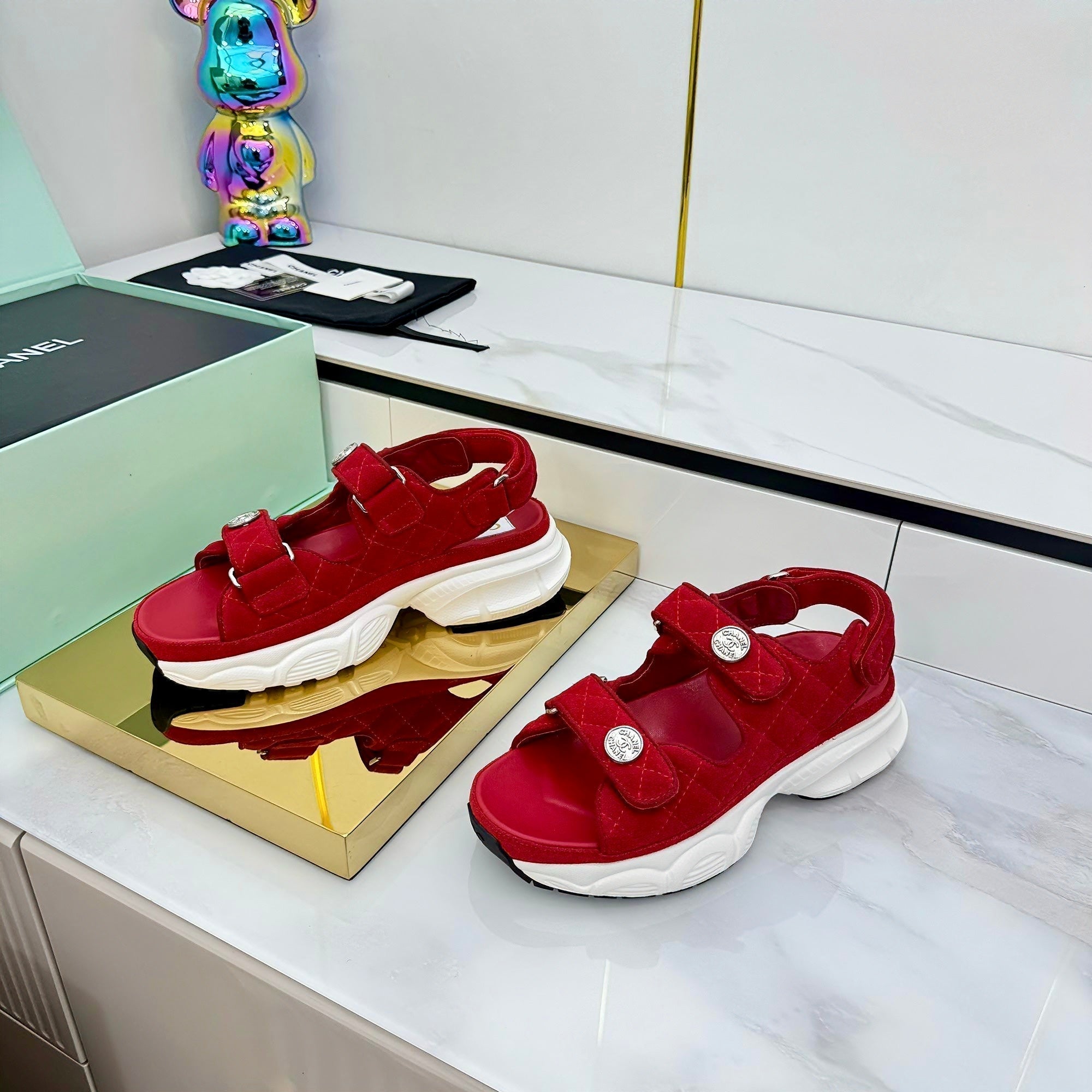 CC 25 Dad Sandals Red Suede 331167