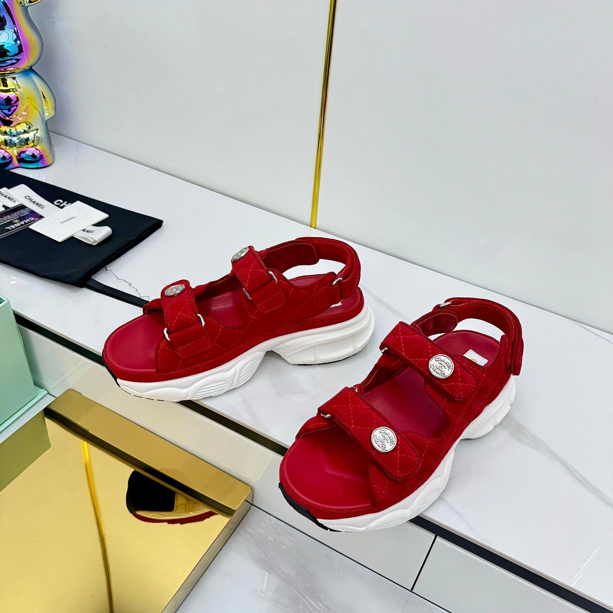 CC 25 Dad Sandals Red Suede 331167