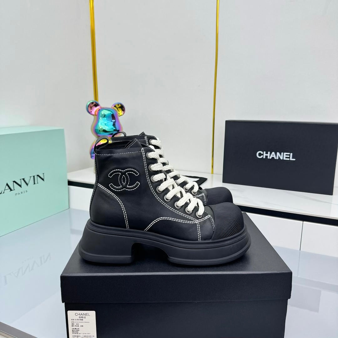 Chanel 2025 High-Top Sneakers Black Cowhide 469810