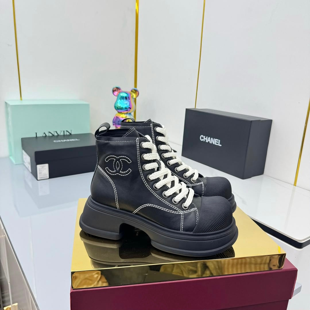 Chanel 2025 High-Top Sneakers Black Cowhide 469810