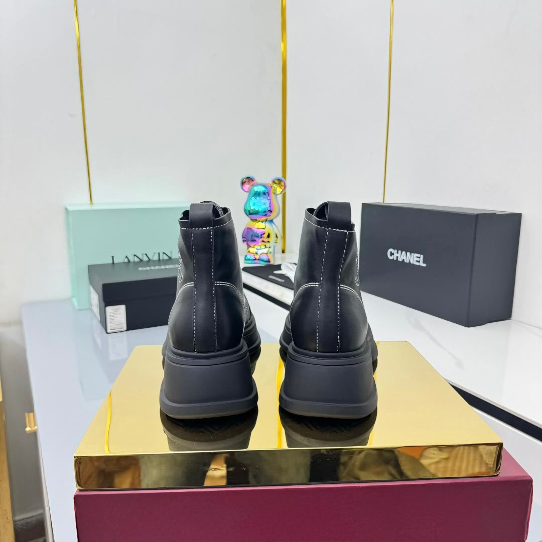 Chanel 2025 High-Top Sneakers Black Cowhide 469810