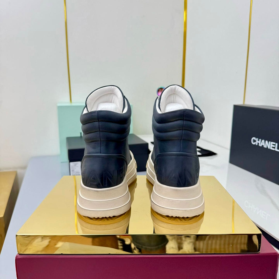 Chanel 25 High Sneaker Blue White Cowhide 469783