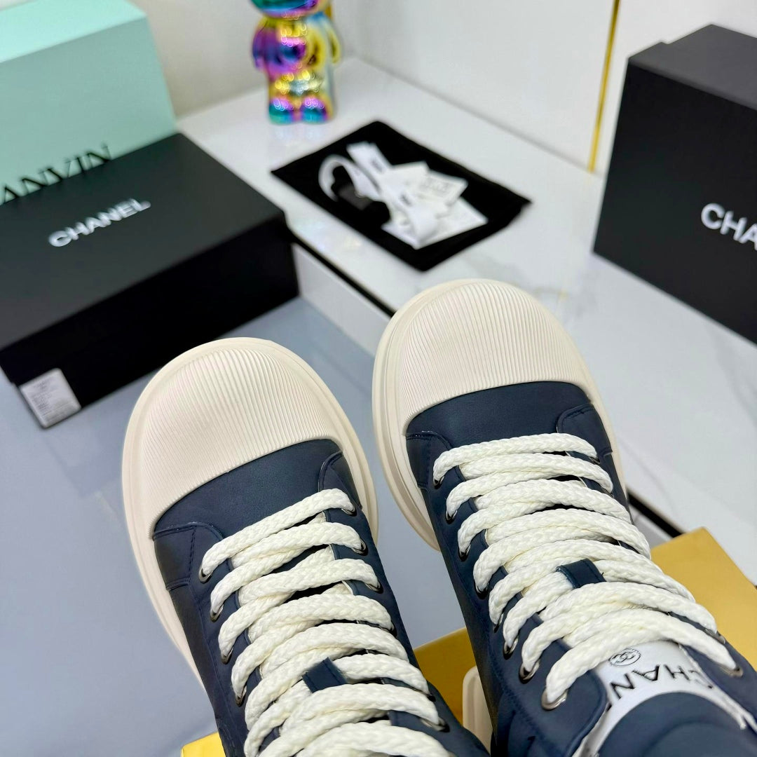 Chanel 2025 High-Top Sneakers Blue White Cowhide 469788