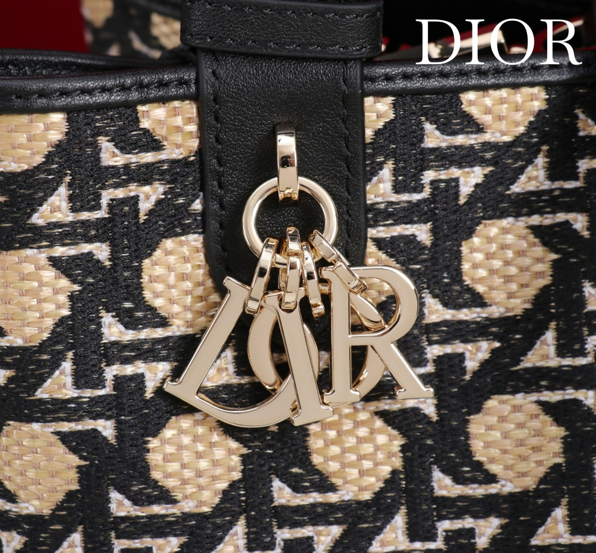 CD Toujours Small Bag 23 Diamond Black Beige Leather  280283