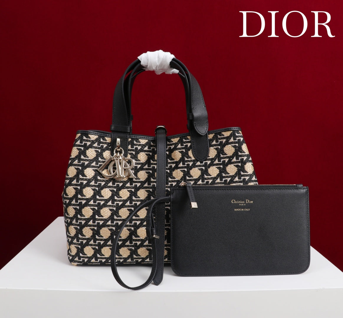 CD Toujours  Bag 29 Diamond Black Beige Leather