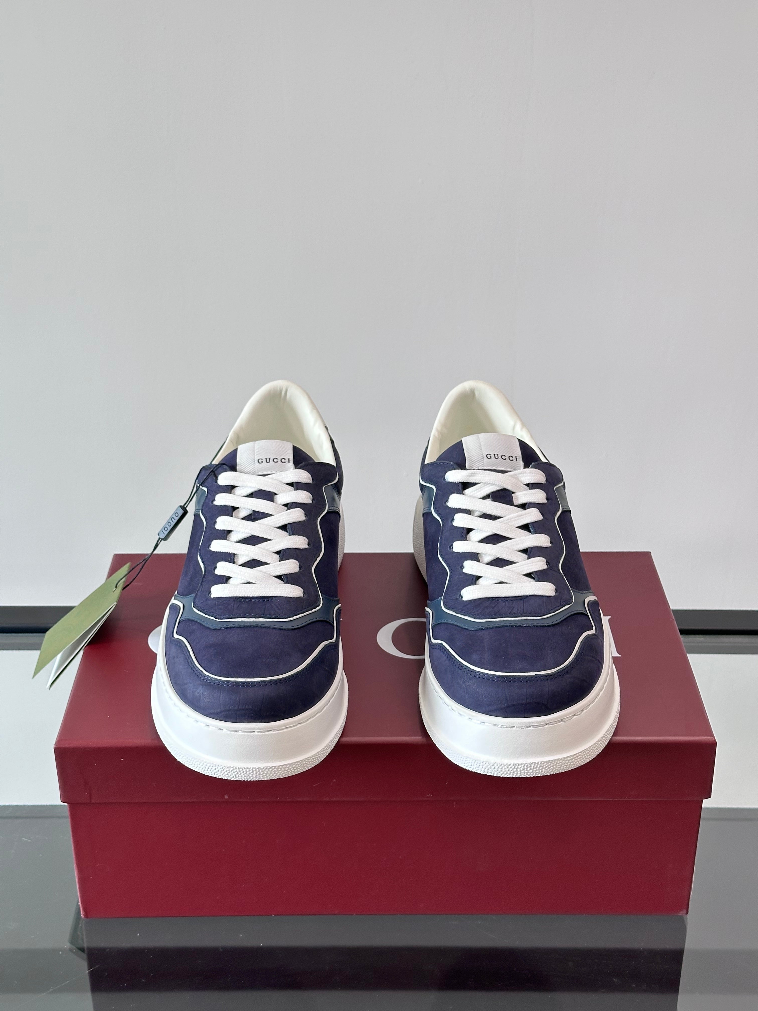 GG Men's Chunky Sneaker Blue Cowhide 535275