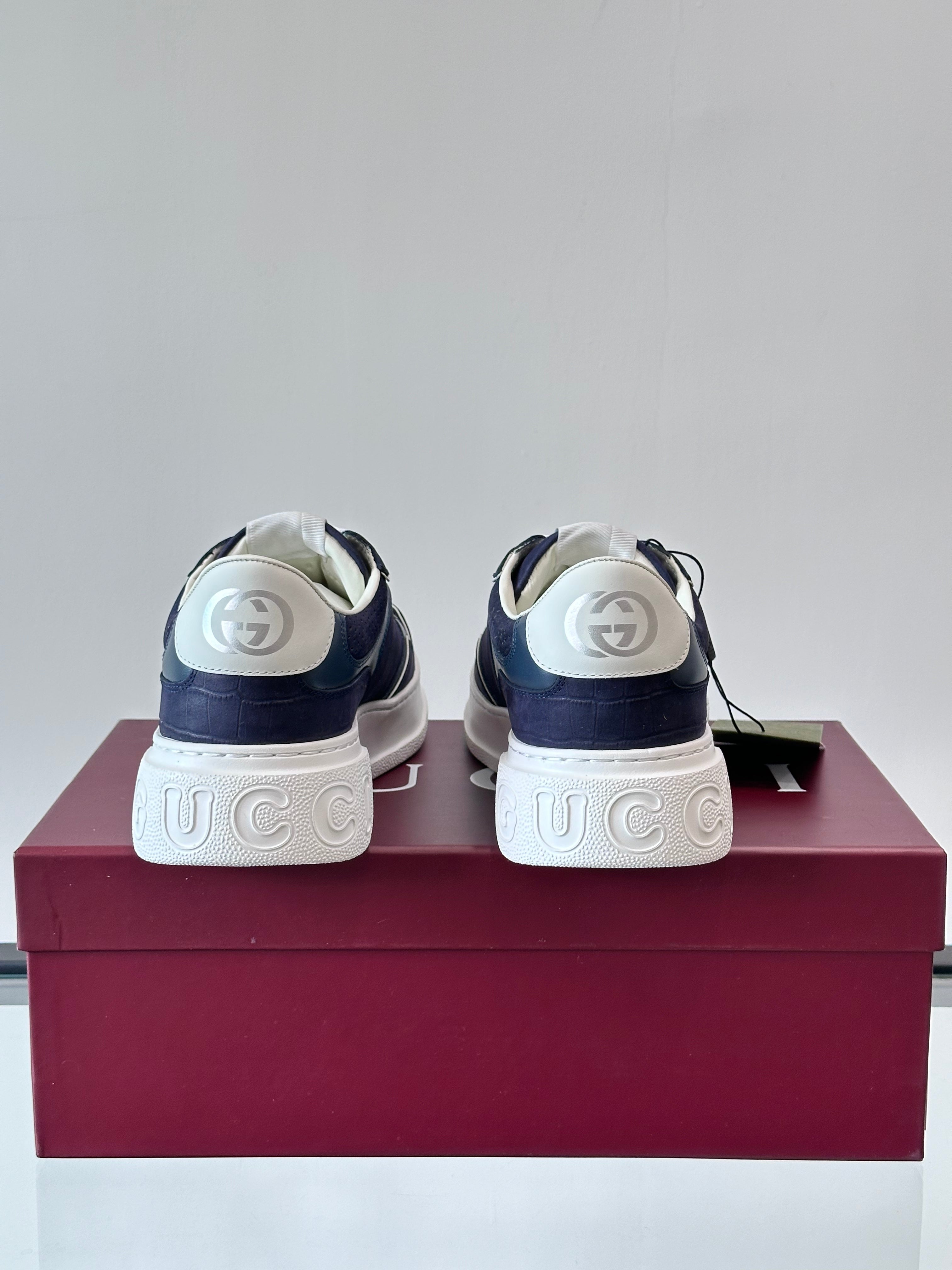 GG Men's Chunky Sneaker Blue Cowhide 535275