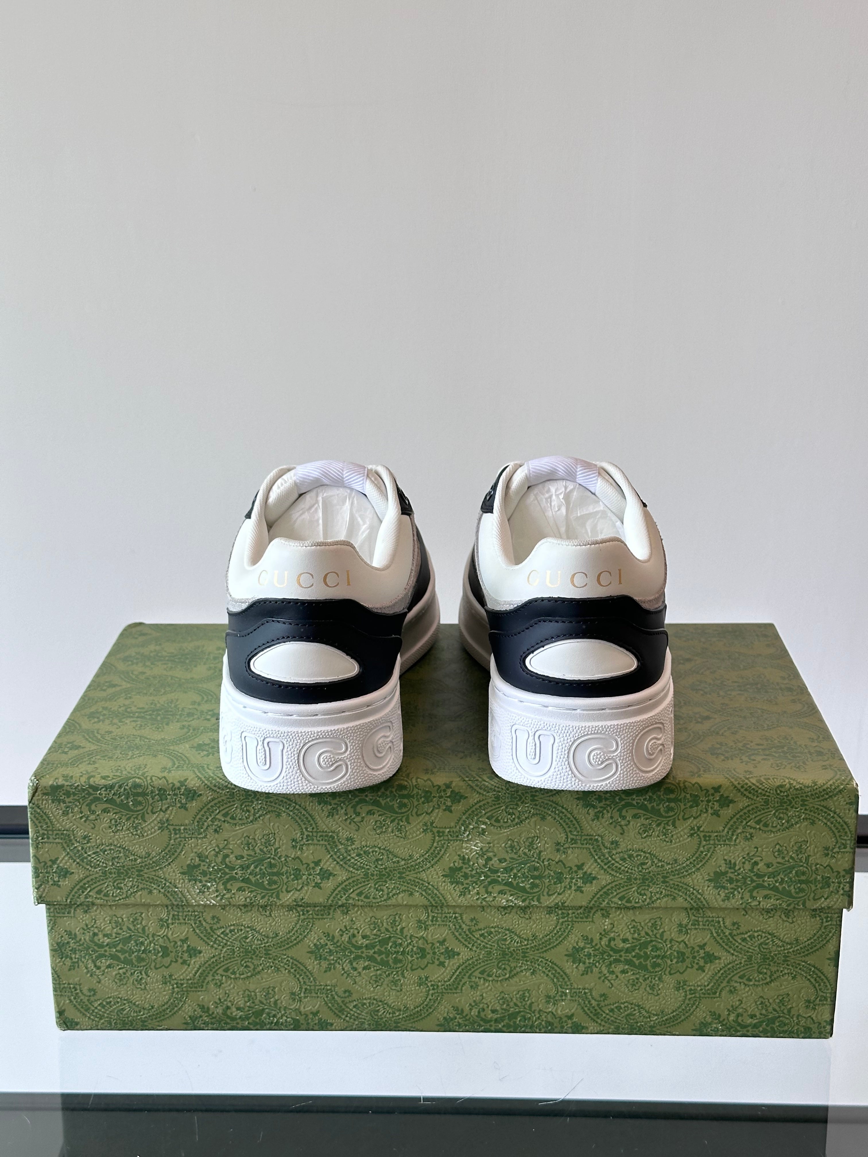 GG Men's Sneaker White Black Cowhide 535204