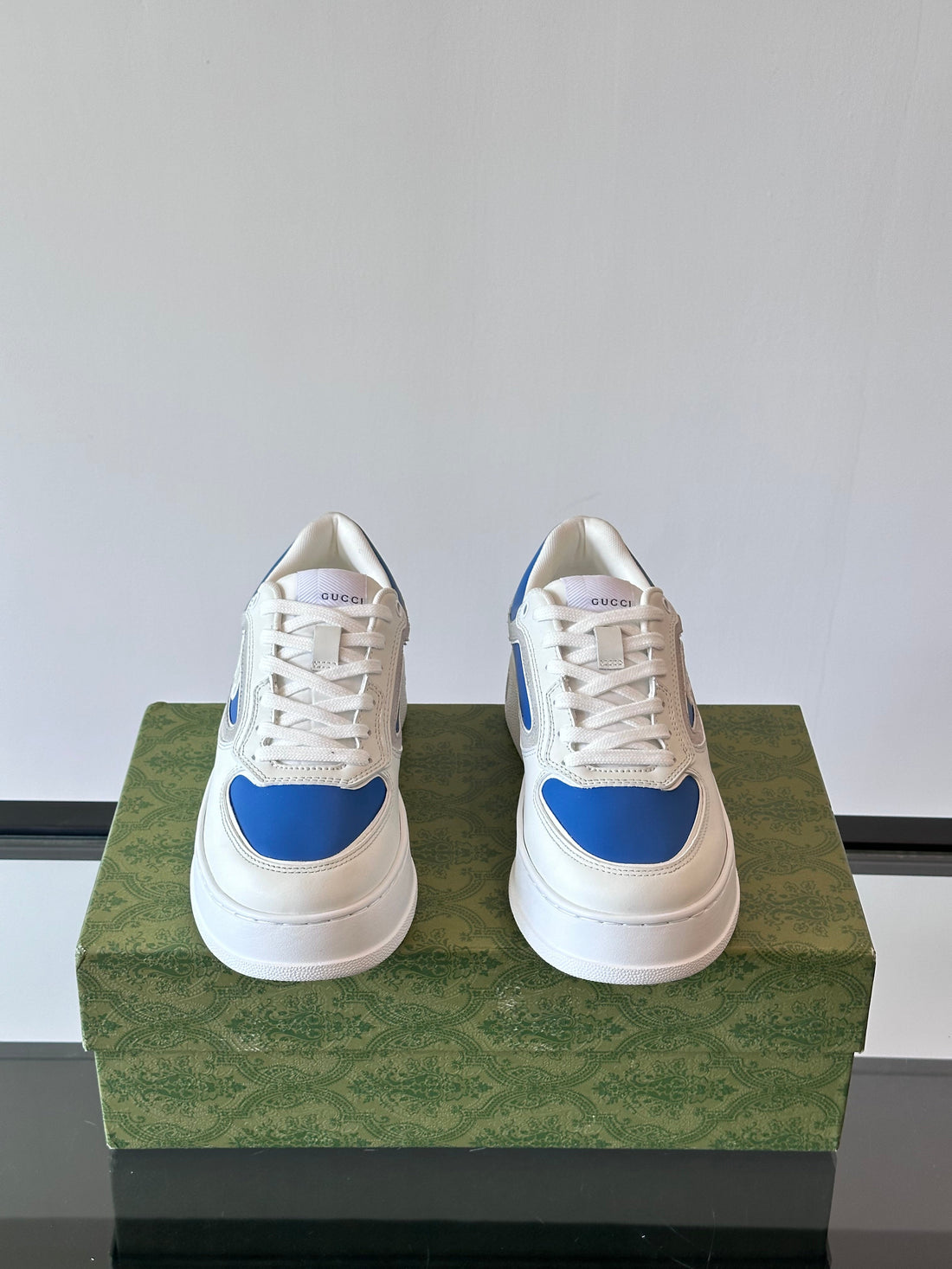 GG Men's Sneaker White Blue Cowhide 535206