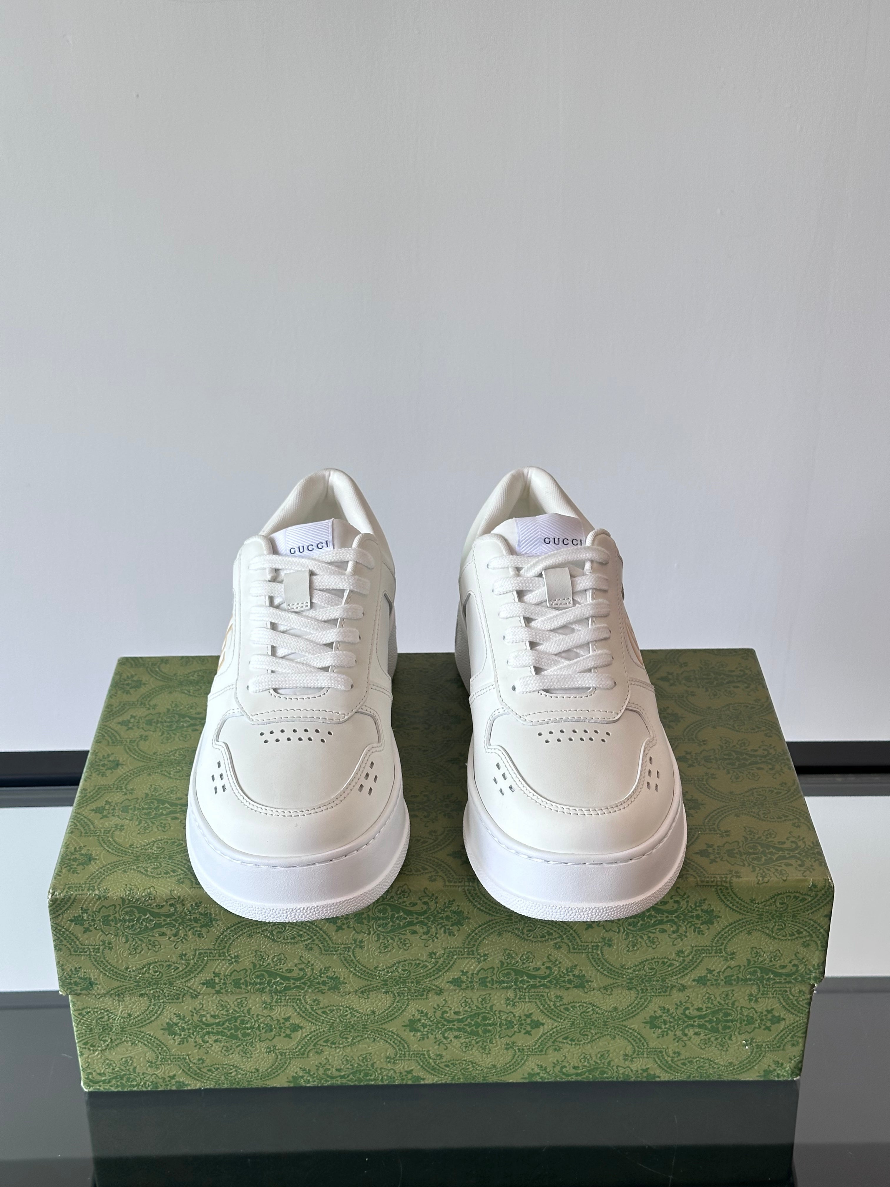 GG Men's Sneaker White Cowhide 535208