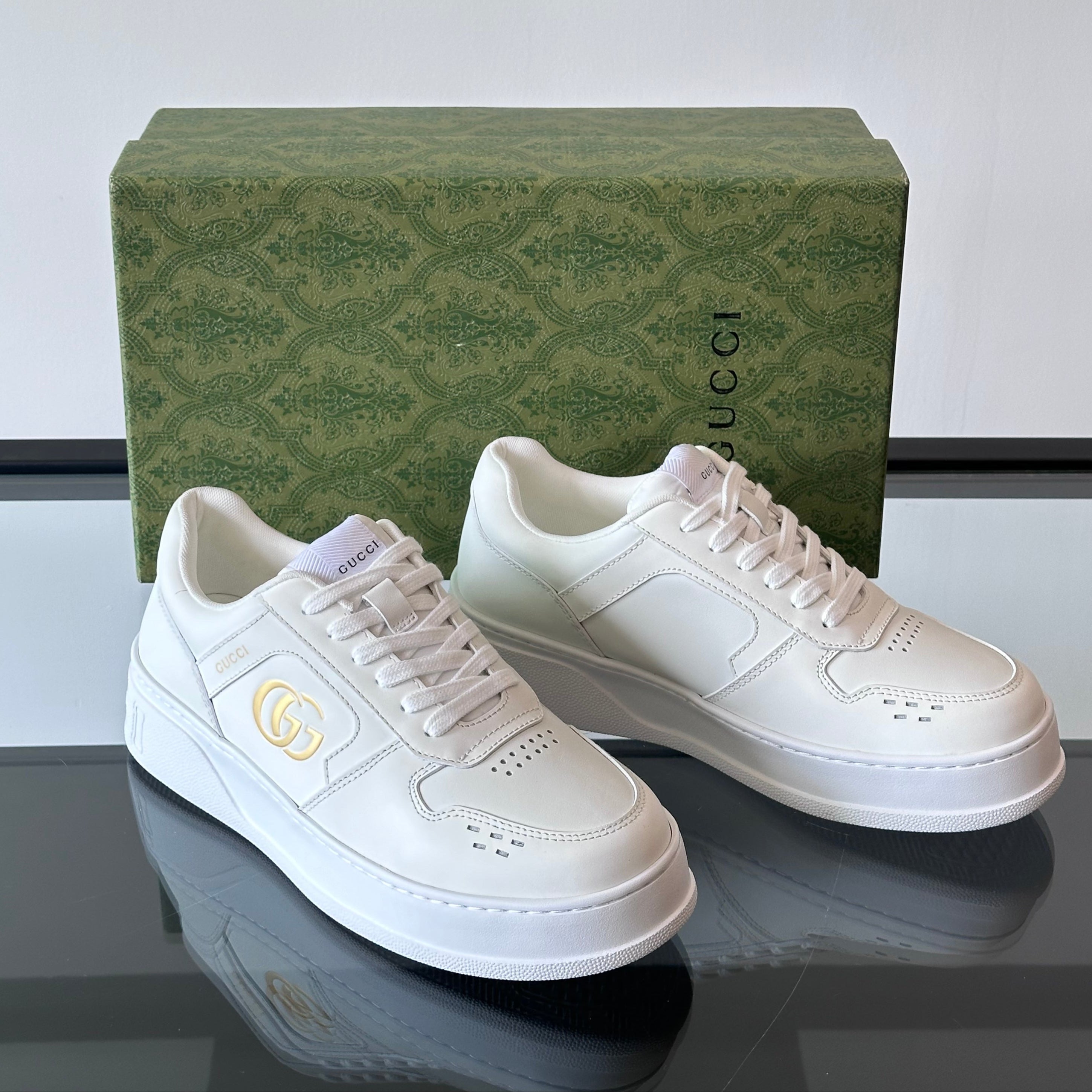 GG Men's Sneaker White Cowhide 535208