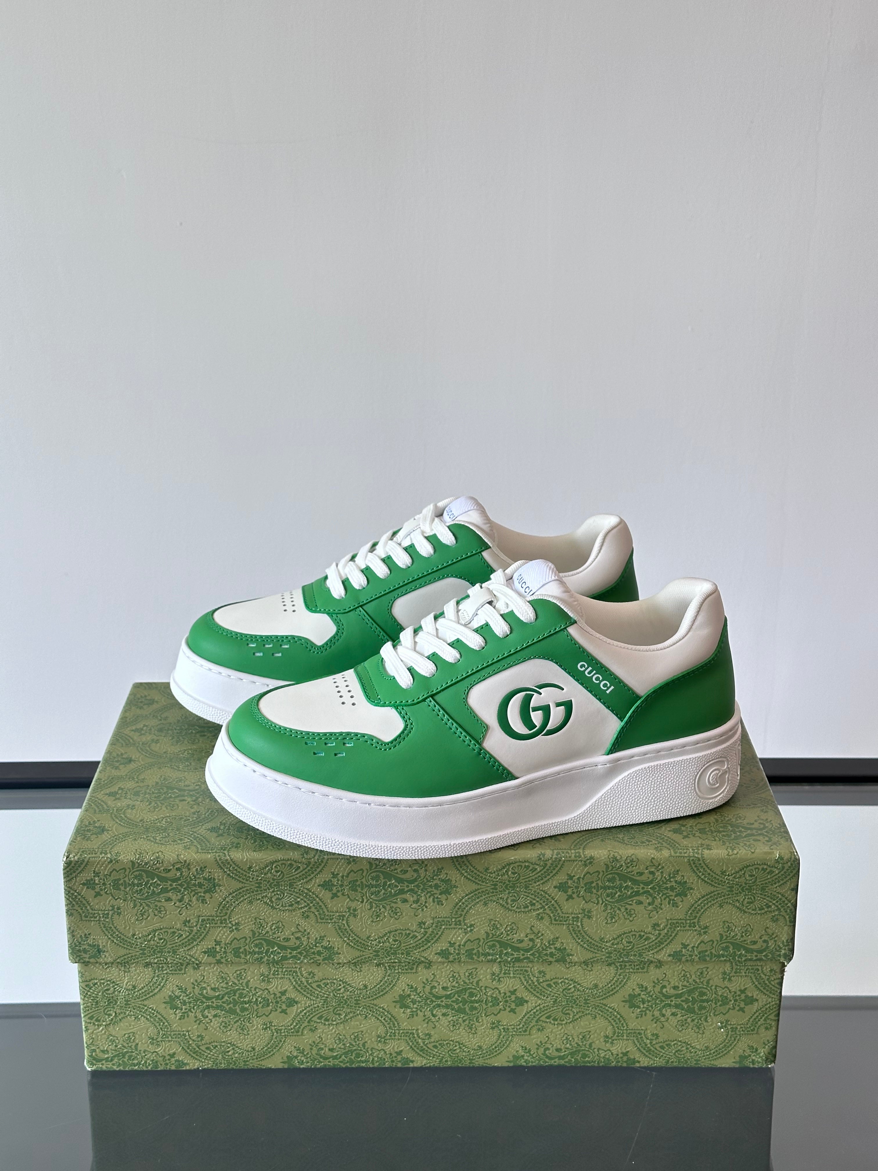 GG Men's Sneaker Green Cowhide 535210