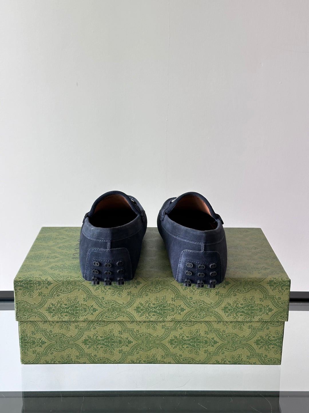 GG Men's Horsebit Loafer Navy Blue Suede 543472