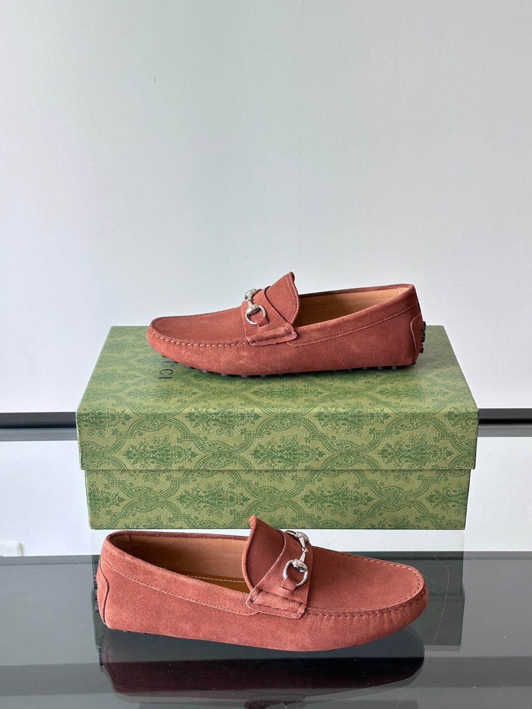 GG Men's Horsebit Loafer Brown Suede 543473