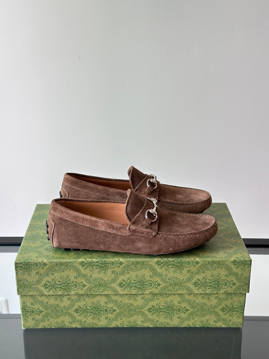 GG Men's Horsebit Loafer Dark Brown Suede 543474
