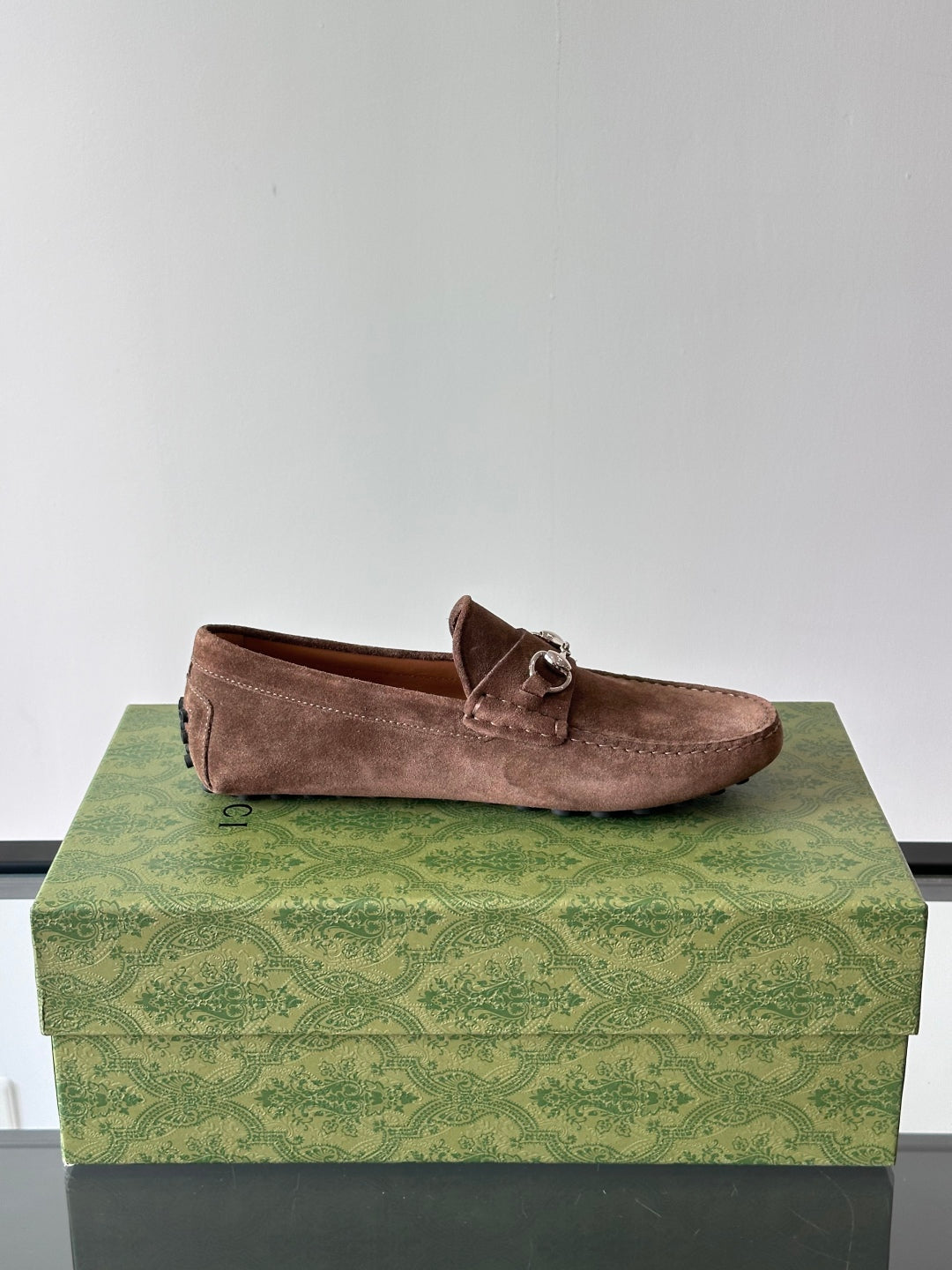 GG Men's Horsebit Loafer Dark Brown Suede 543474