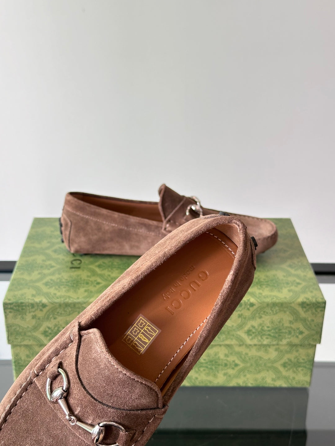 GG Men's Horsebit Loafer Dark Brown Suede 543474