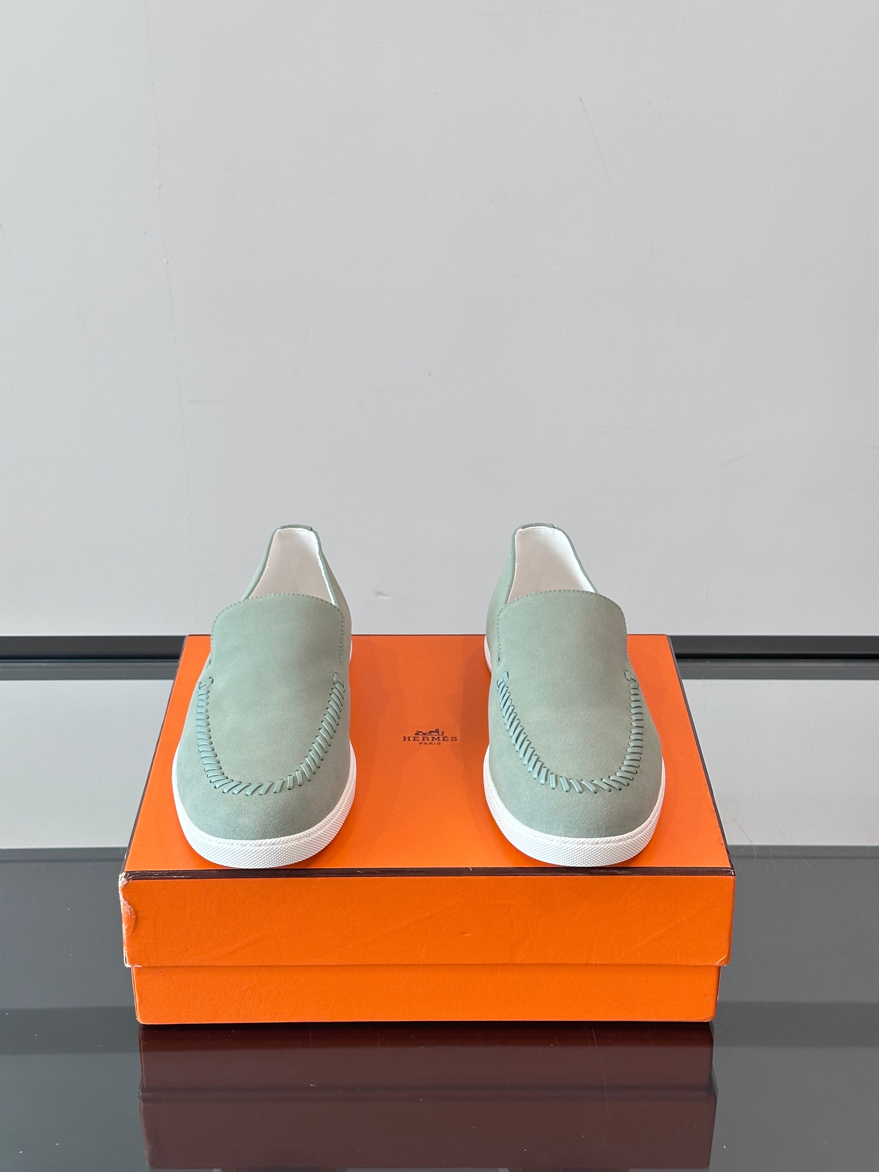 HM Men's Kiddy Slip-on Light Green Suede 718280