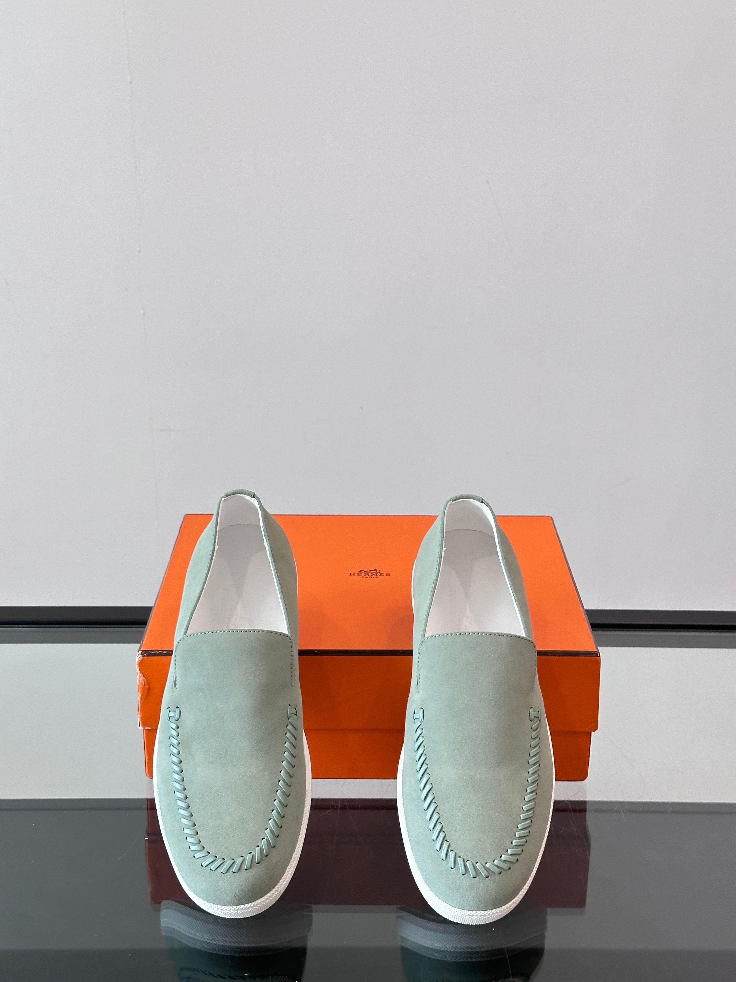 HM Men's Kiddy Slip-on Light Green Suede 718280