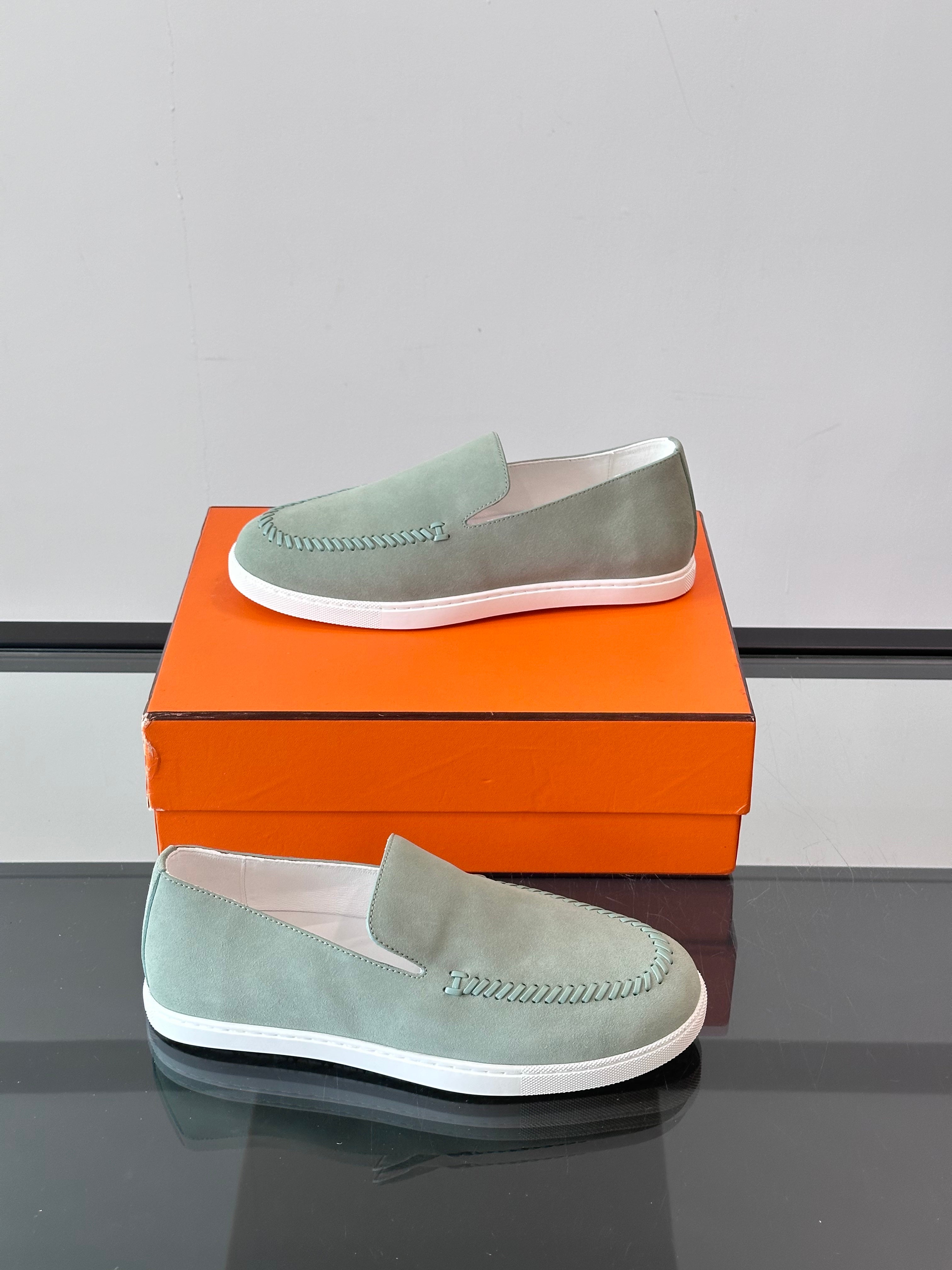 HM Men's Kiddy Slip-on Light Green Suede 718280