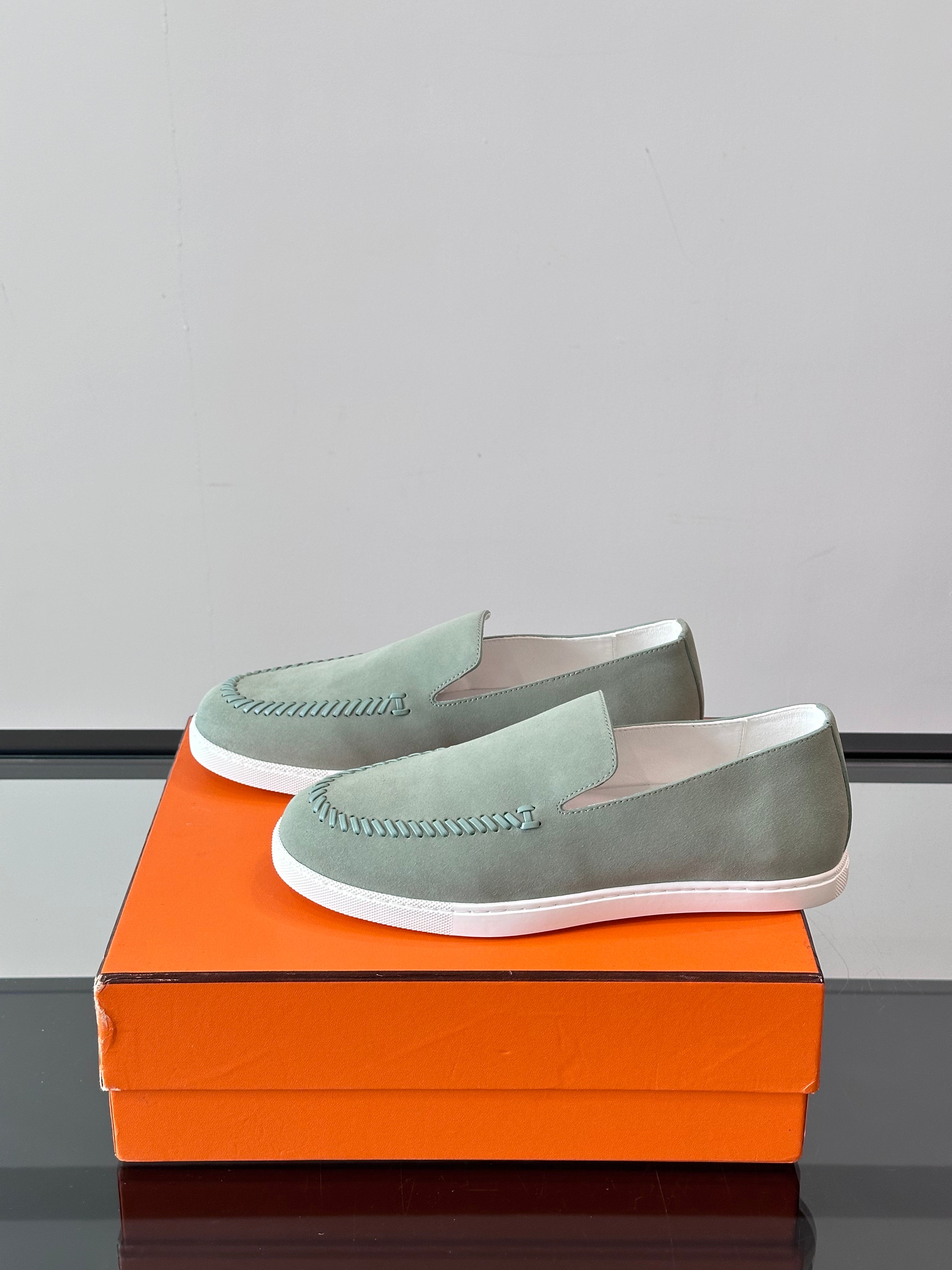 HM Men's Kiddy Slip-on Light Green Suede 718280