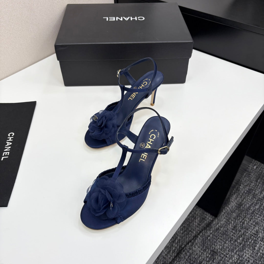 CC 25 Corsage Sandals High Heel Silk and Sheepskin 270791