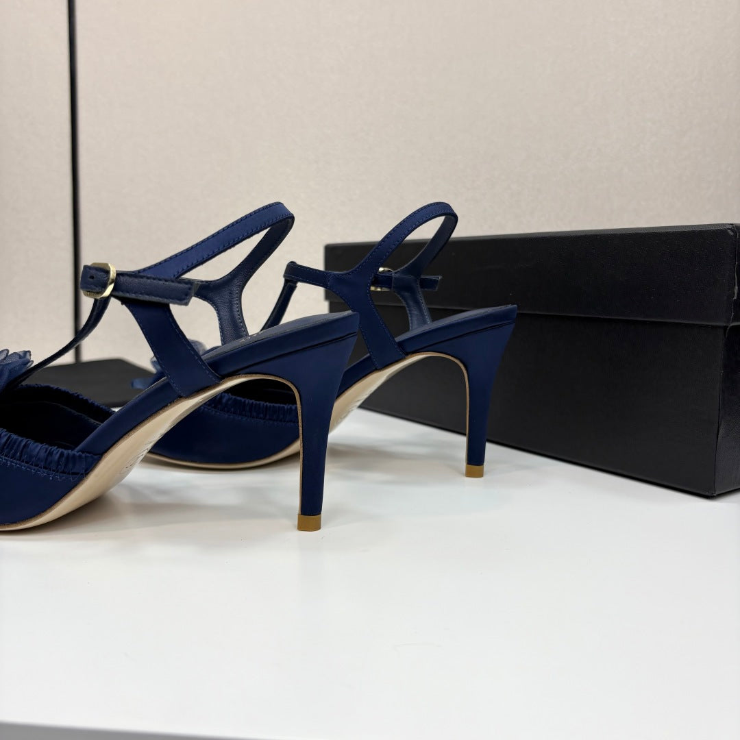 CC 25 Corsage Sandals High Heel Silk and Sheepskin 270791